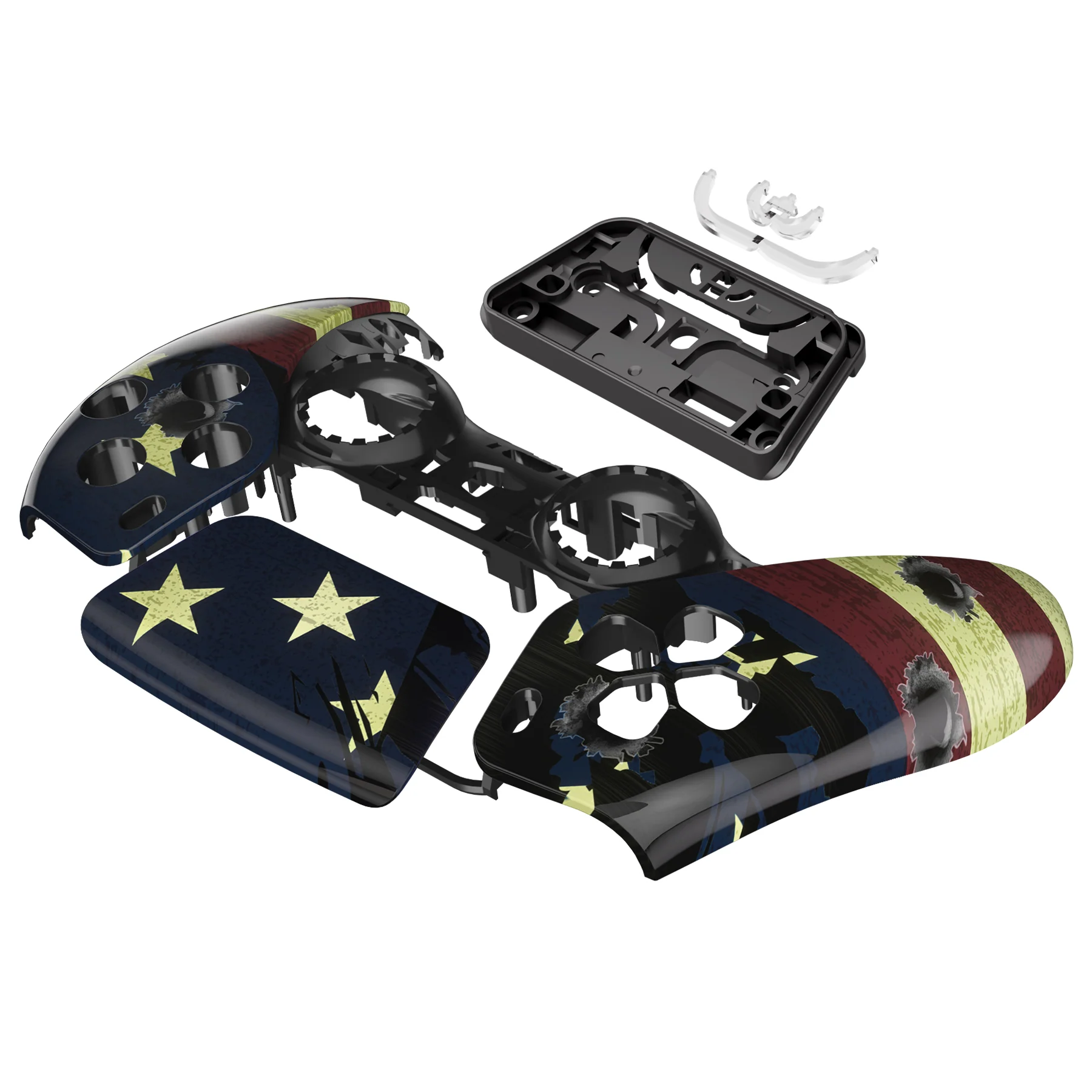 eXtremeRate Replacement Front Housing Shell with Touchpad Compatible with PS5 Controller BDM-010/020/030/040/050 - US Flag The Stars & Stripes - Image 10