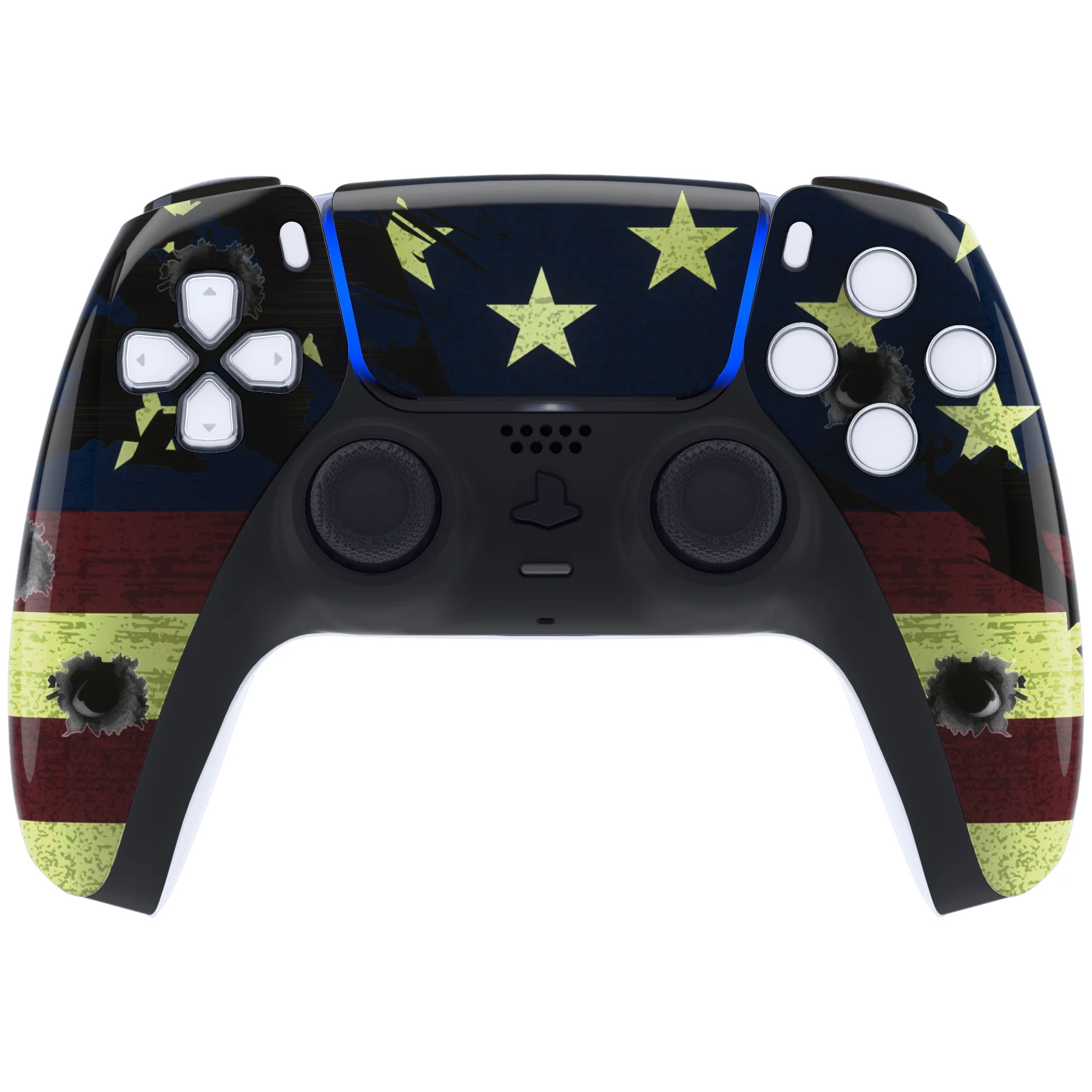 eXtremeRate Replacement Front Housing Shell with Touchpad Compatible with PS5 Controller BDM-010/020/030/040/050 - US Flag The Stars & Stripes - Image 2