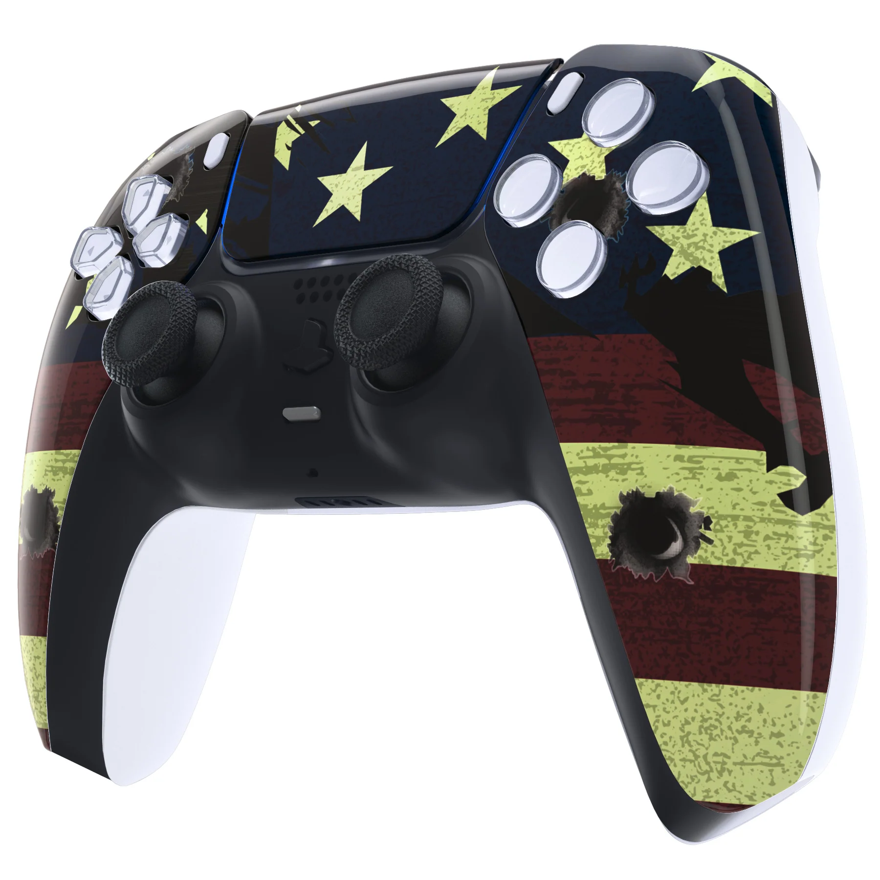 eXtremeRate Replacement Front Housing Shell with Touchpad Compatible with PS5 Controller BDM-010/020/030/040/050 - US Flag The Stars & Stripes - Image 4