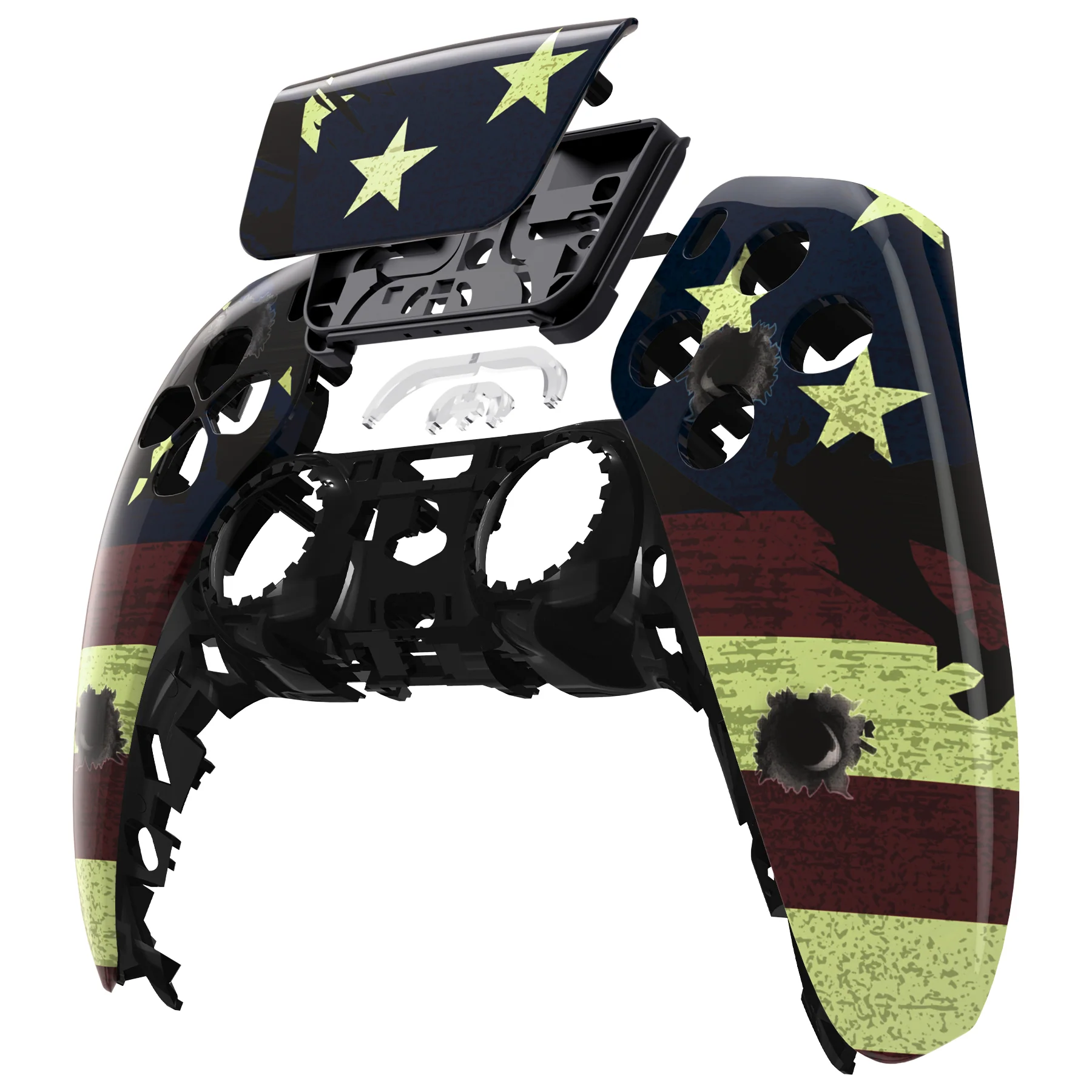 eXtremeRate Replacement Front Housing Shell with Touchpad Compatible with PS5 Controller BDM-010/020/030/040/050 - US Flag The Stars & Stripes - Image 8