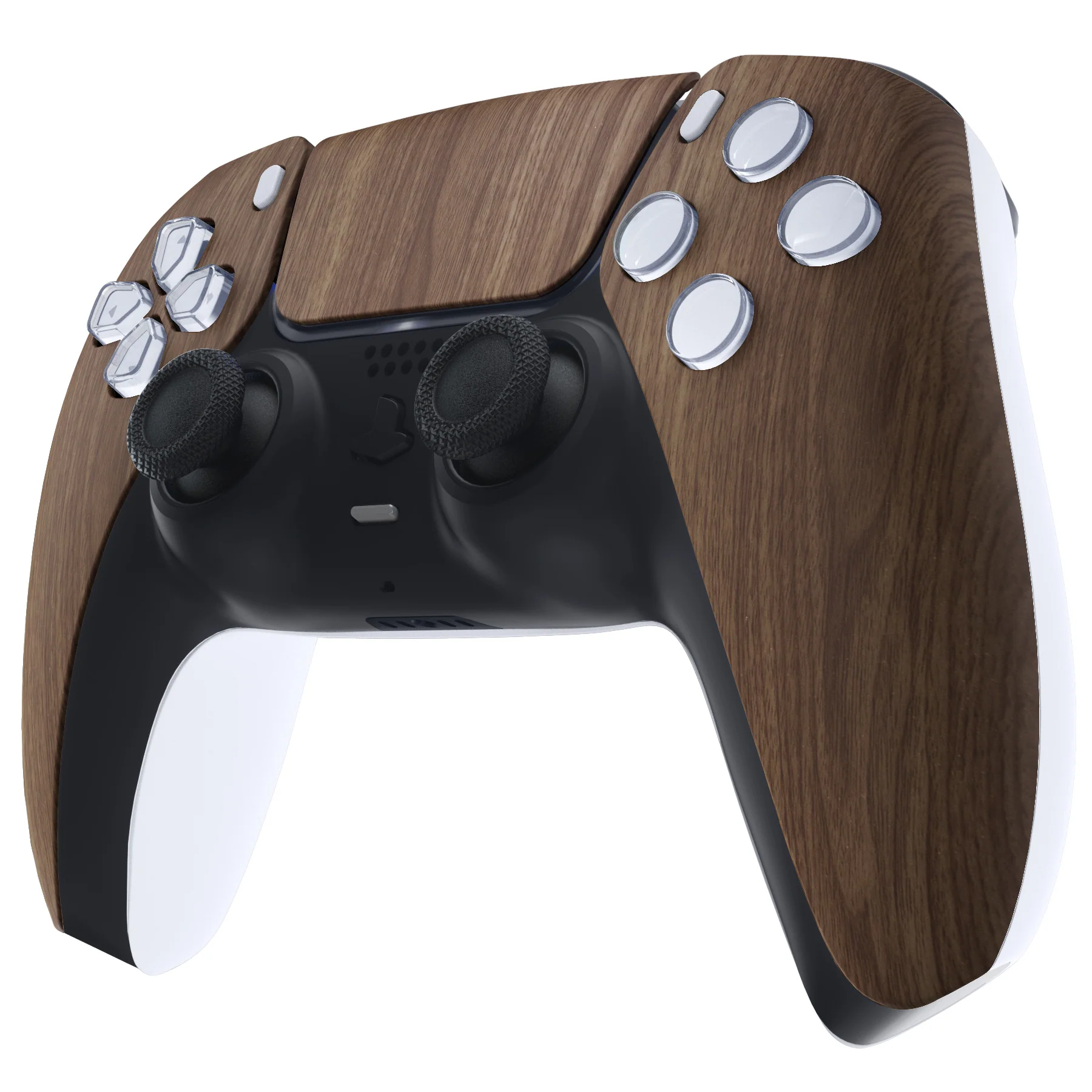 eXtremeRate Replacement Front Housing Shell with Touchpad Compatible with PS5 Controller BDM-010/020/030/040/050/060 - Wood Grain - Image 4