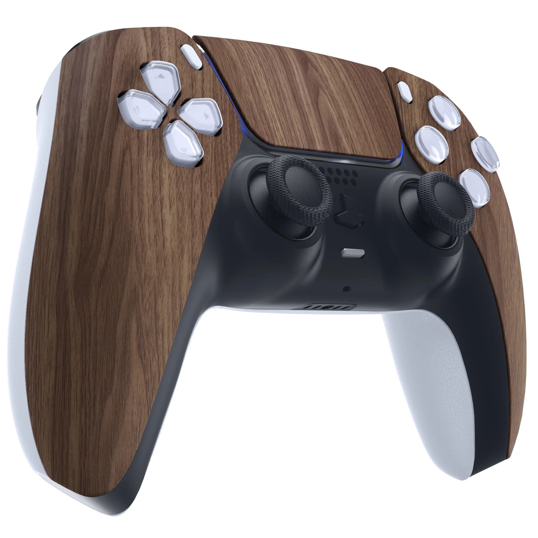 eXtremeRate Replacement Front Housing Shell with Touchpad Compatible with PS5 Controller BDM-010/020/030/040/050/060 - Wood Grain - Image 5