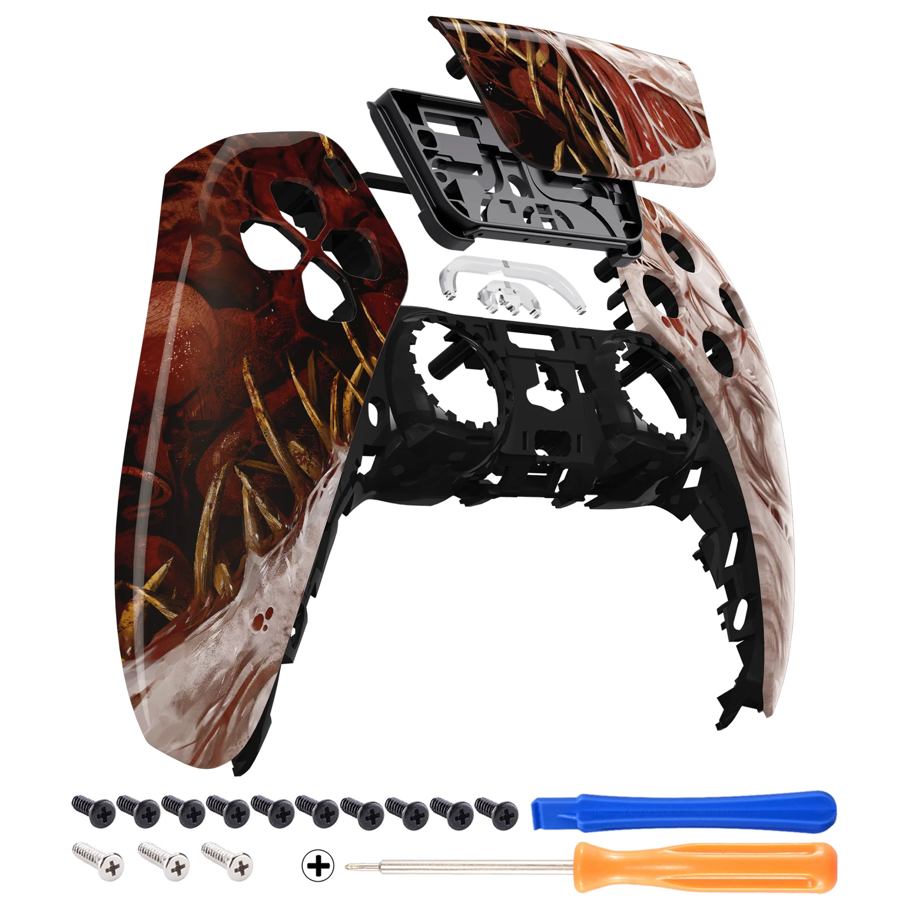 eXtremeRate Replacement Front Housing Shell with Touchpad Compatible with PS5 Controller BDM-010/020/030/040/050 - Xeno Species - Image 7