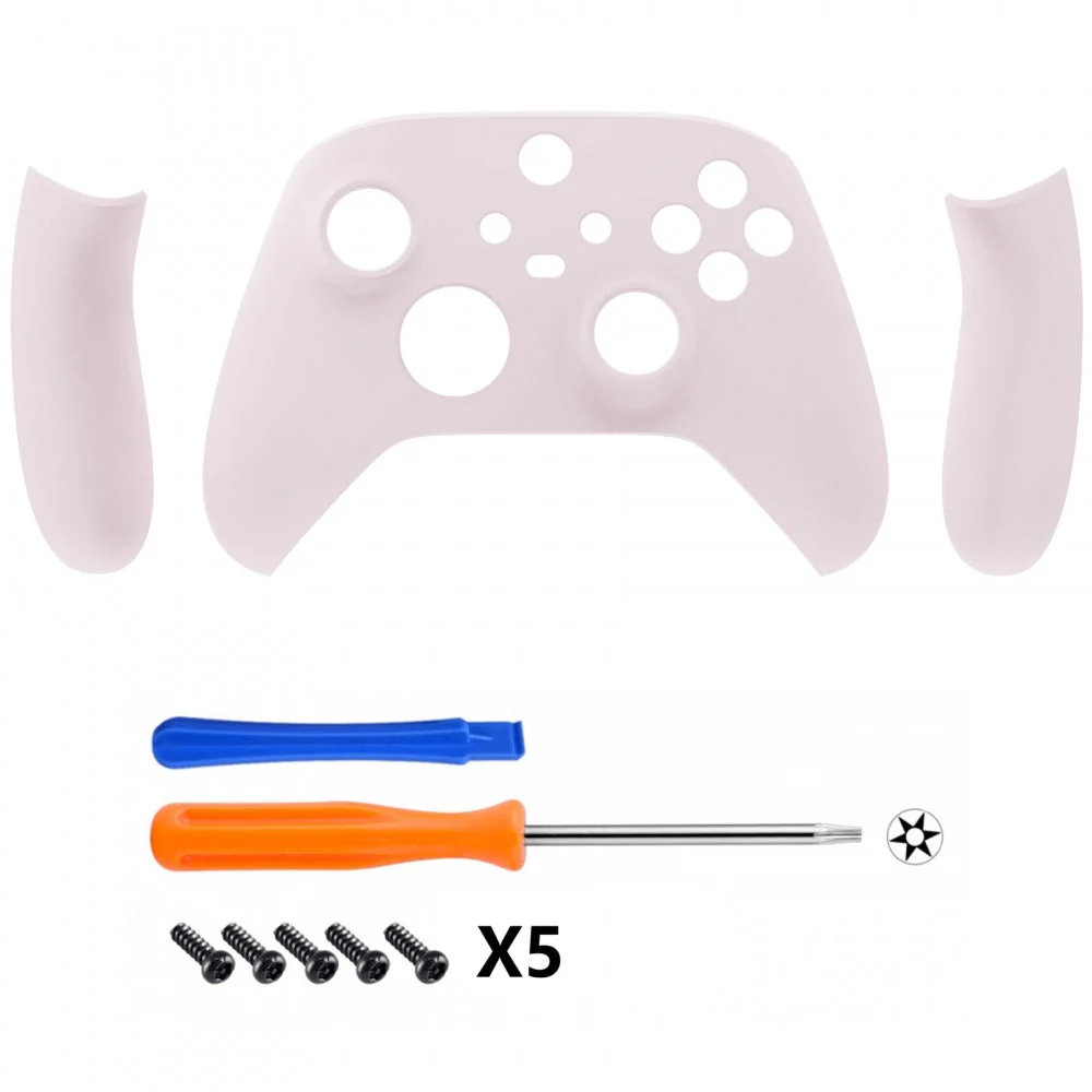 eXtremeRate Replacement Front Housing Shells with Side Rails Panels for Xbox Series X & S Controller - Cherry Blossoms Pink - Image 2