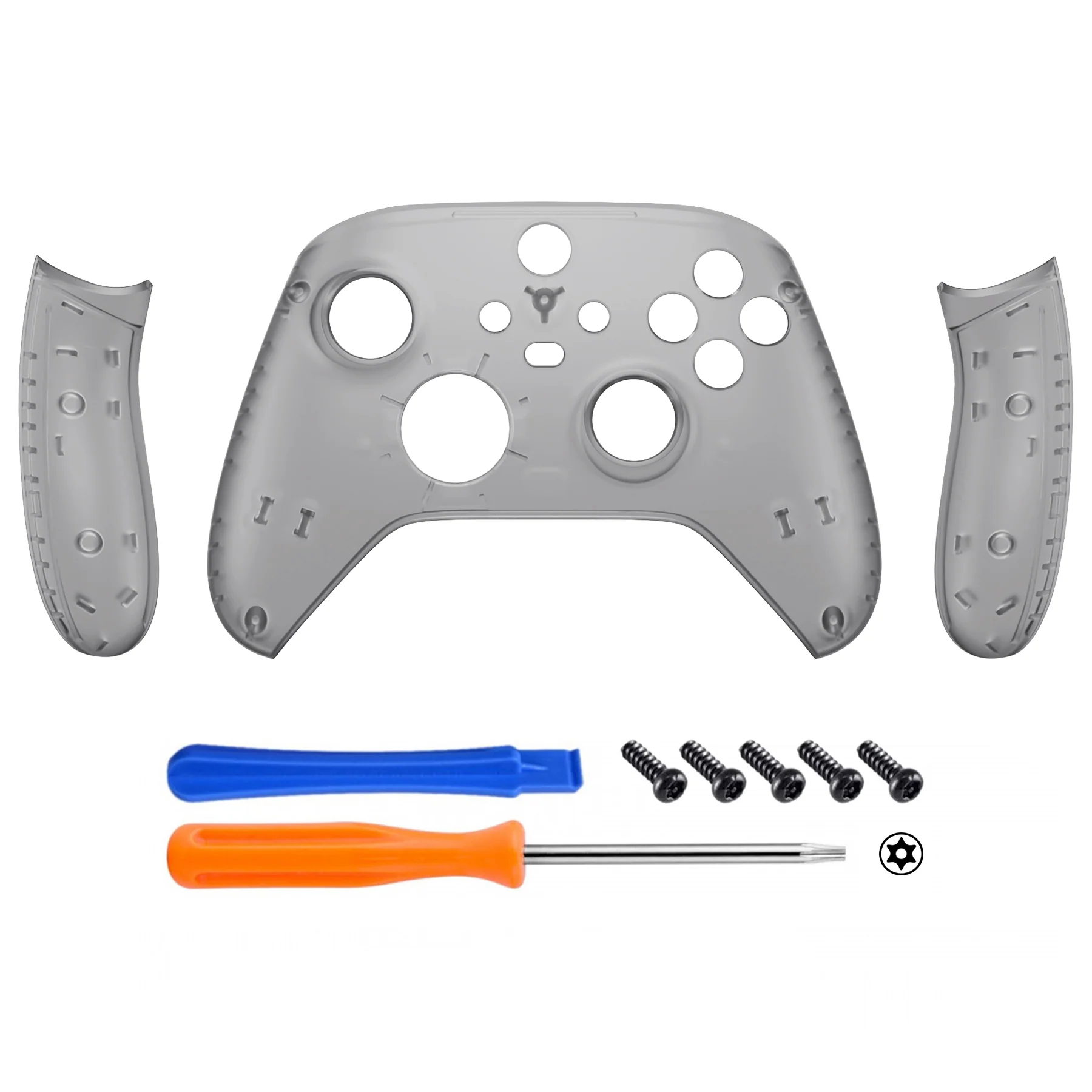 eXtremeRate Replacement Front Housing Shells with Side Rails Panels for Xbox Series X & S Controller - Clear Black - Image 2