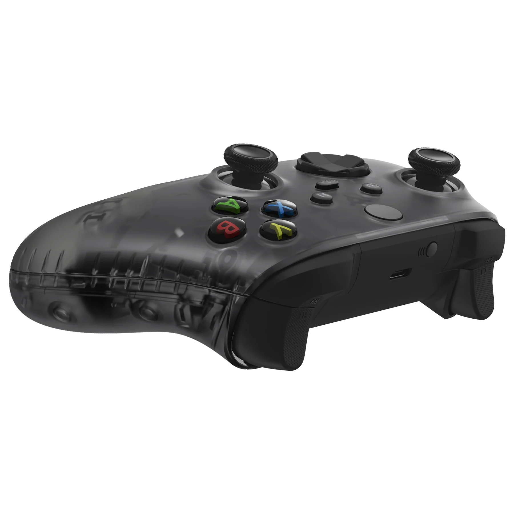 eXtremeRate Replacement Front Housing Shells with Side Rails Panels for Xbox Series X & S Controller - Clear Black - Image 8