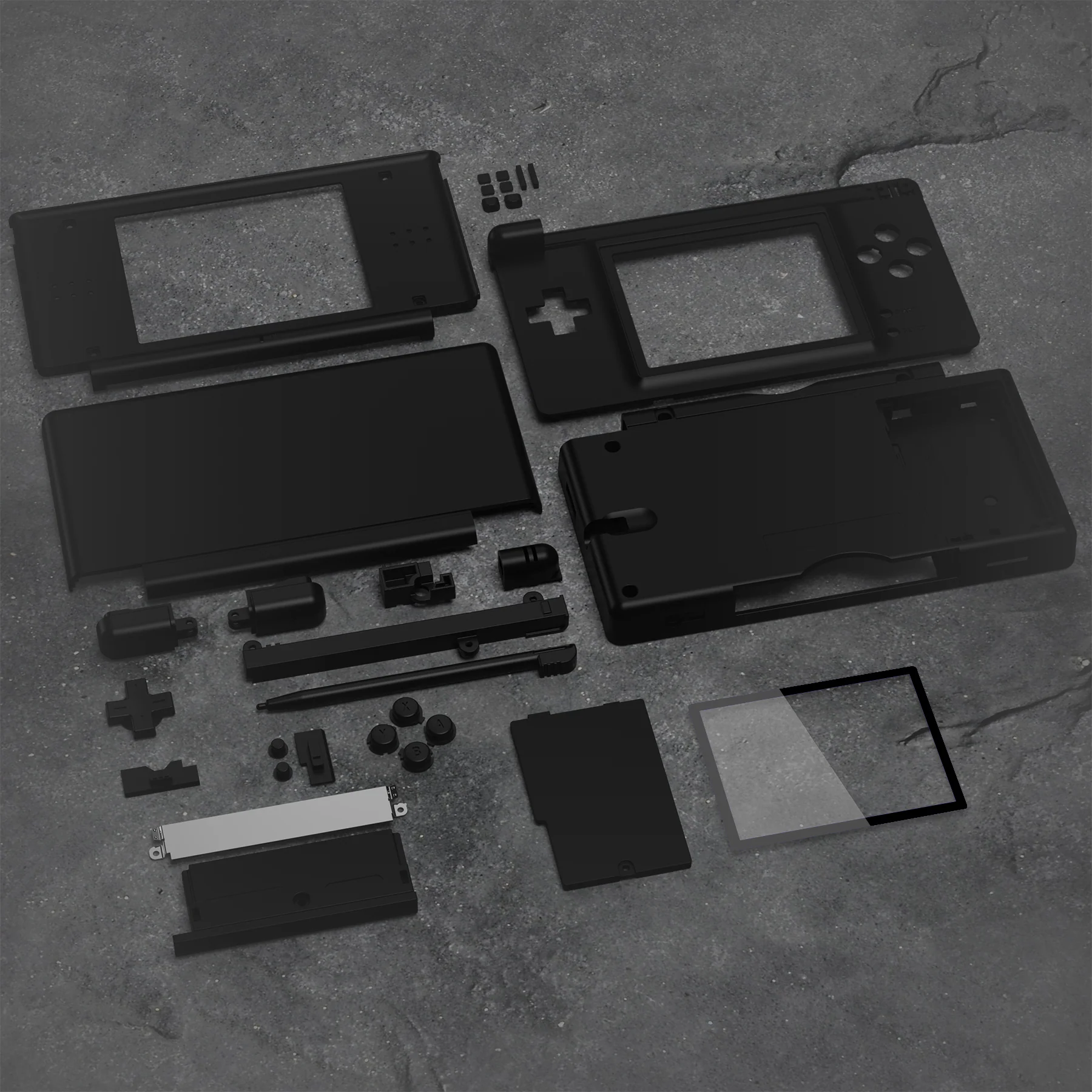 eXtremeRate Replacement Full Housing Shell & Buttons with Screen Lens for Nintendo DS Lite NDSL - Black - Image 6