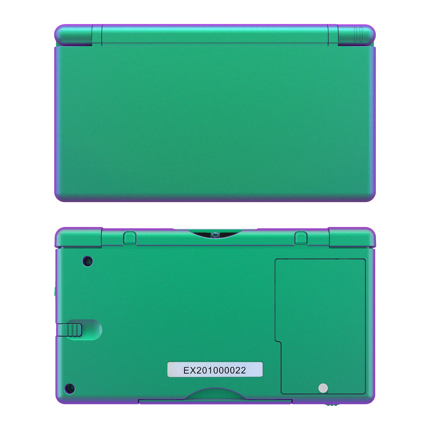 eXtremeRate Replacement Full Housing Shell & Buttons with Screen Lens for Nintendo DS Lite NDSL - Chameleon Green Purple - Image 2
