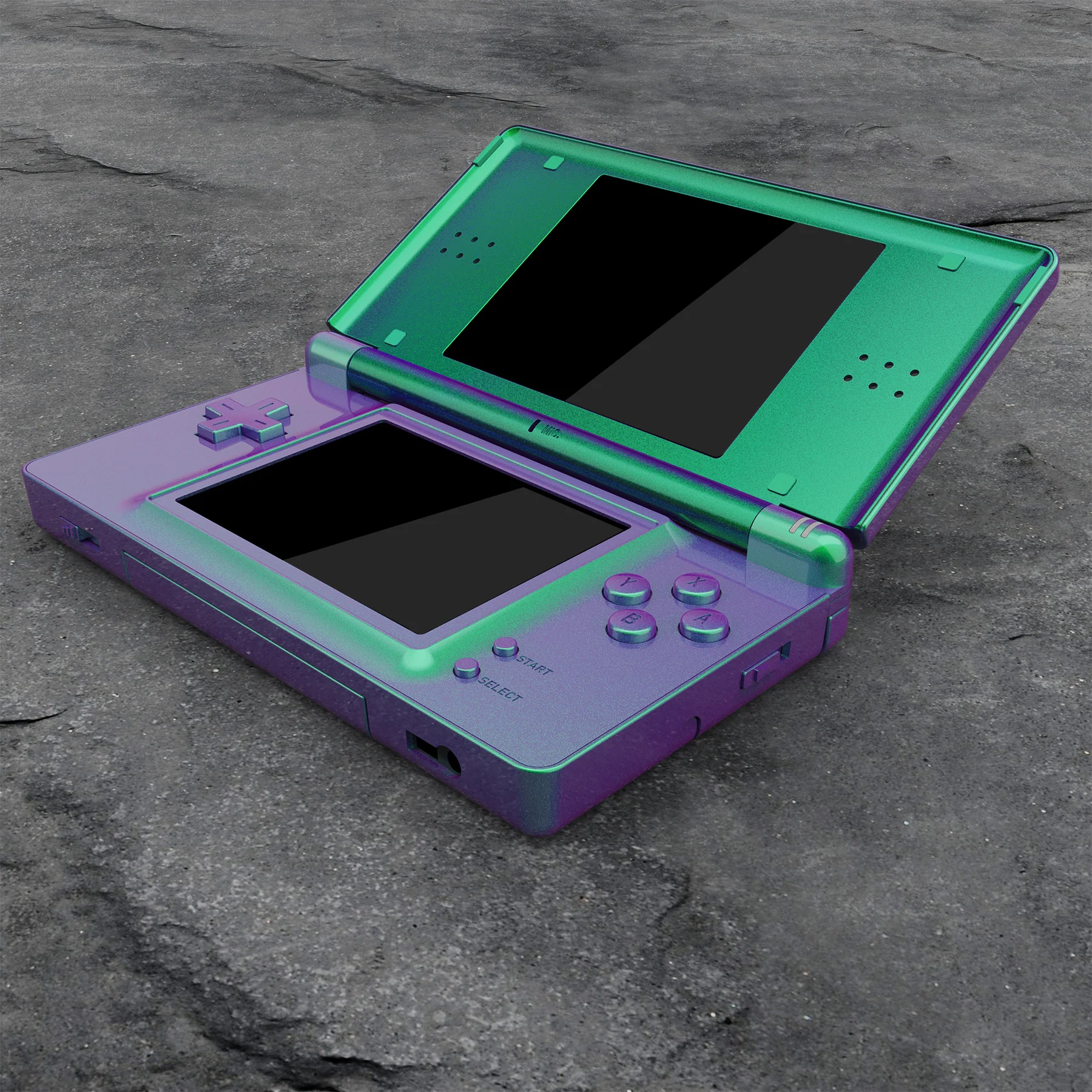eXtremeRate Replacement Full Housing Shell & Buttons with Screen Lens for Nintendo DS Lite NDSL - Chameleon Green Purple - Image 7