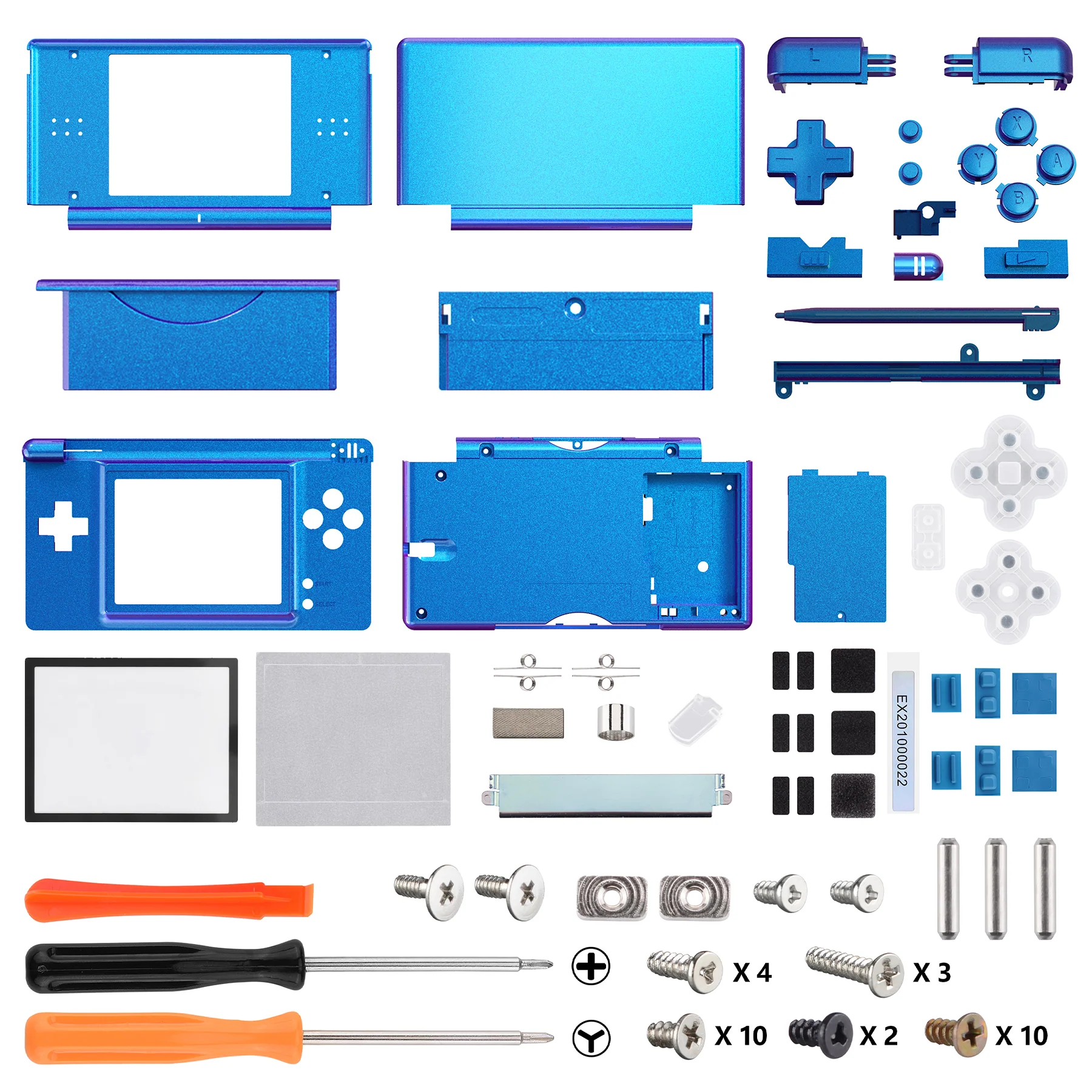 eXtremeRate Replacement Full Housing Shell & Buttons with Screen Lens for Nintendo DS Lite NDSL - Chameleon Purple Blue - Image 5