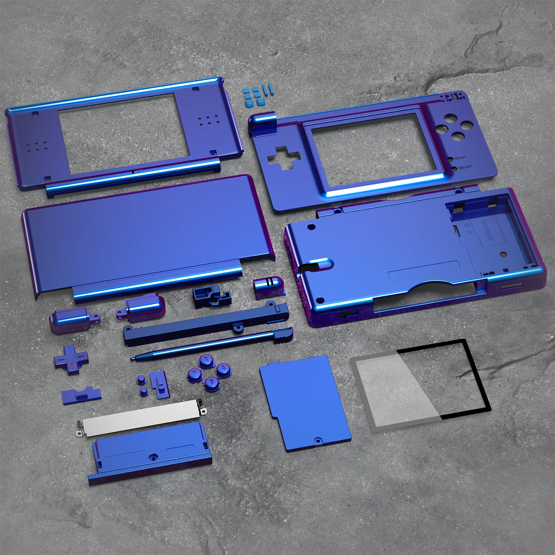 eXtremeRate Replacement Full Housing Shell & Buttons with Screen Lens for Nintendo DS Lite NDSL - Chameleon Purple Blue - Image 6