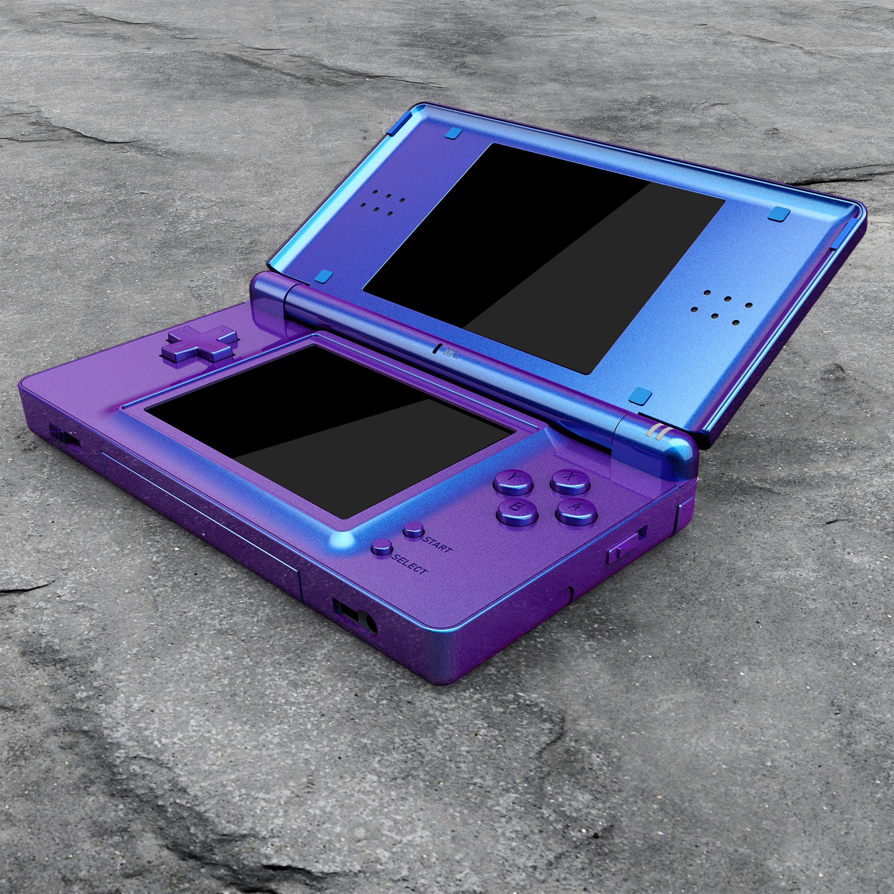 eXtremeRate Replacement Full Housing Shell & Buttons with Screen Lens for Nintendo DS Lite NDSL - Chameleon Purple Blue - Image 7