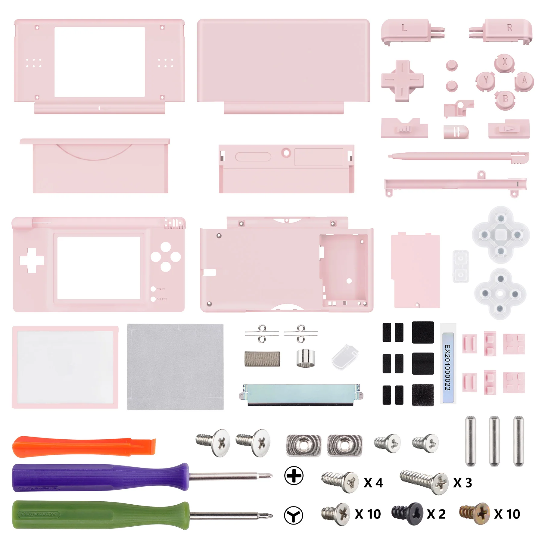 eXtremeRate Replacement Full Housing Shell & Buttons with Screen Lens for Nintendo DS Lite NDSL - Cherry Blossoms Pink - Image 5