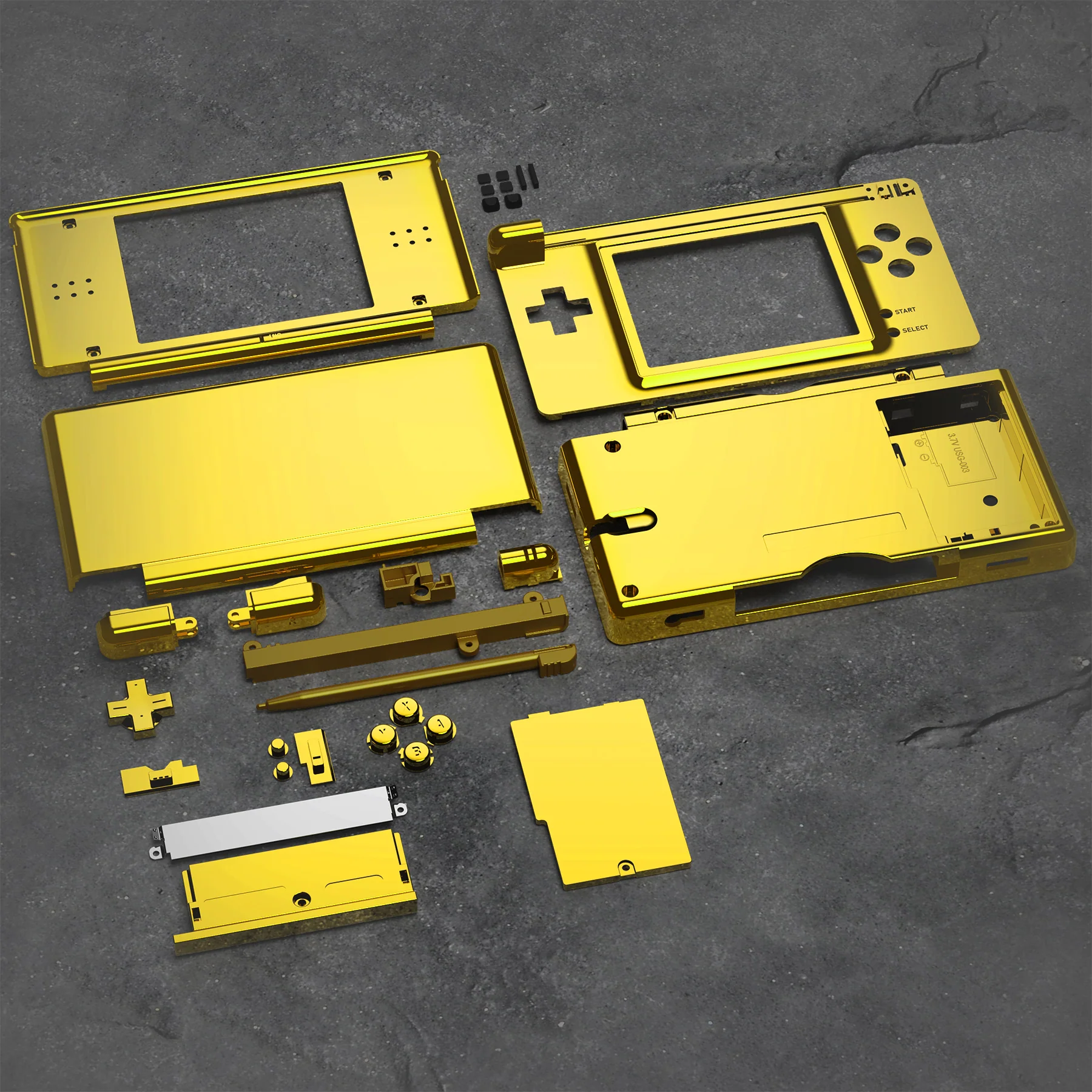 eXtremeRate Replacement Full Housing Shell & Buttons with Screen Lens for Nintendo DS Lite NDSL - Chrome Gold - Image 6