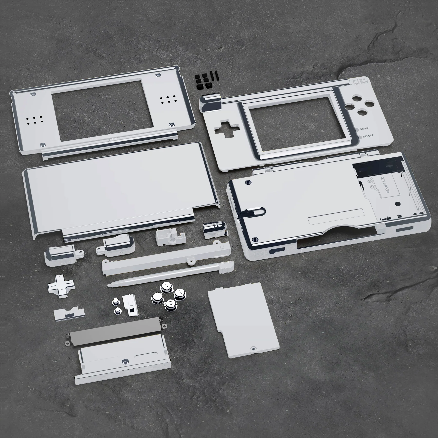 eXtremeRate Replacement Full Housing Shell & Buttons with Screen Lens for Nintendo DS Lite NDSL - Chrome Silver - Image 6
