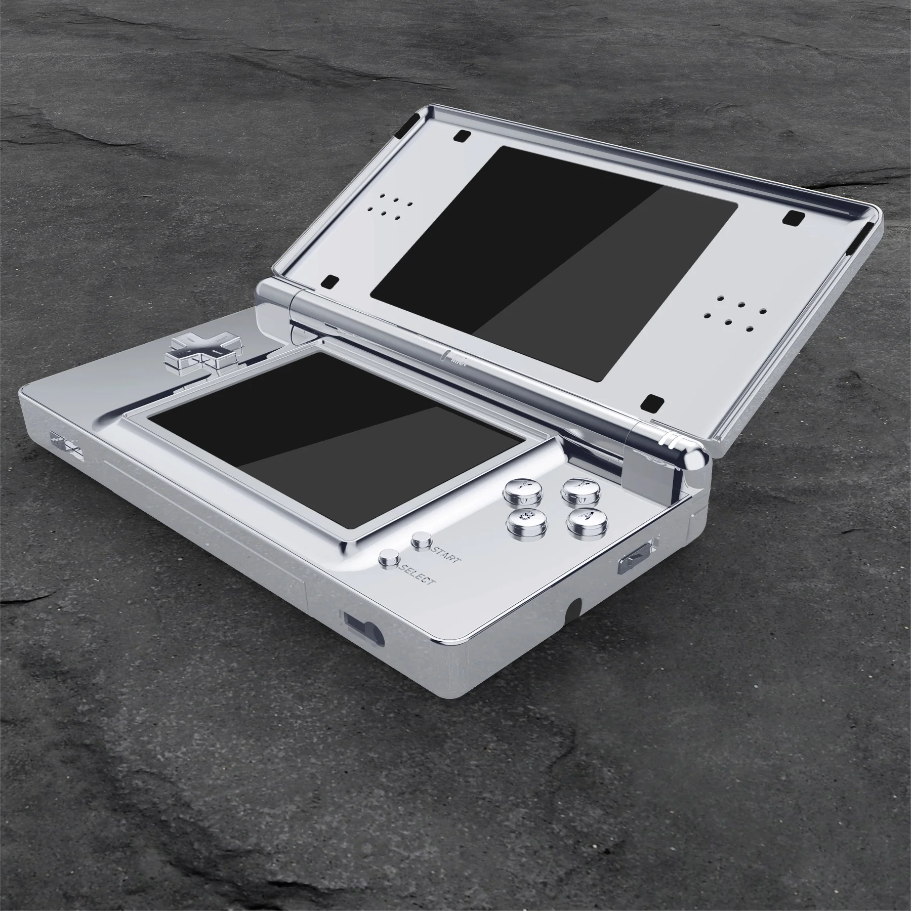 eXtremeRate Replacement Full Housing Shell & Buttons with Screen Lens for Nintendo DS Lite NDSL - Chrome Silver - Image 7