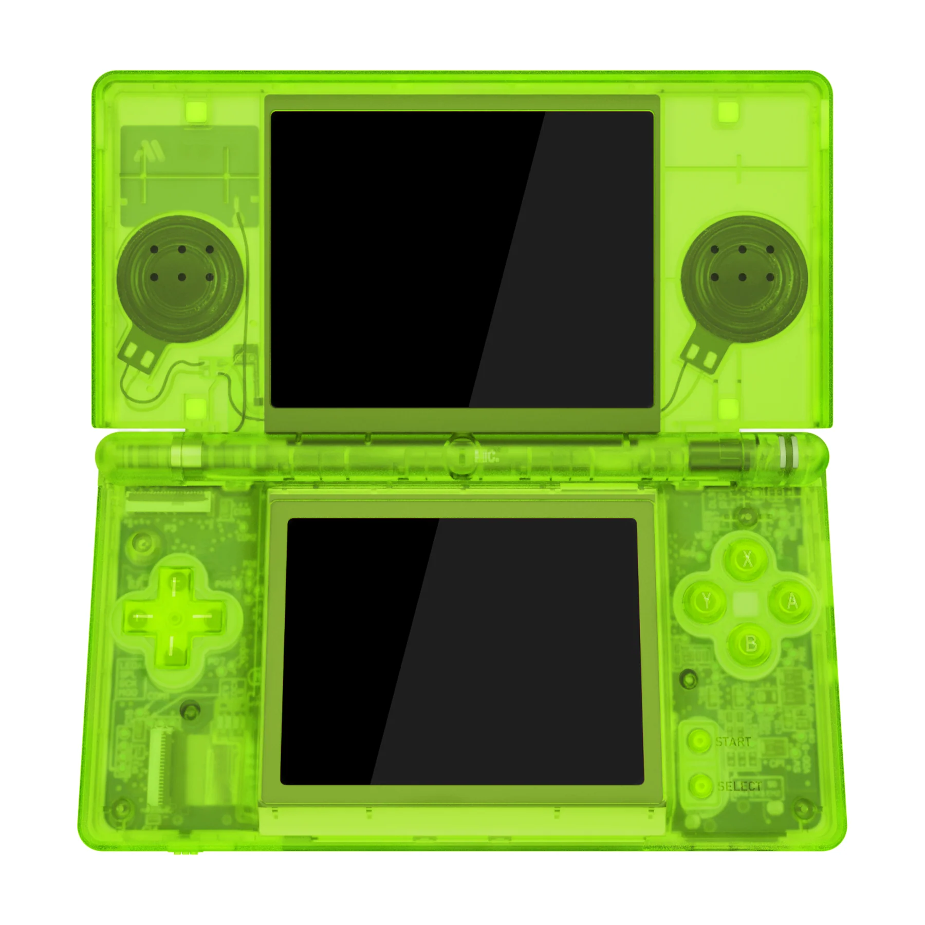 eXtremeRate Replacement Full Housing Shell & Buttons with Screen Lens for Nintendo DS Lite NDSL - Clear Lime Green - Image 3