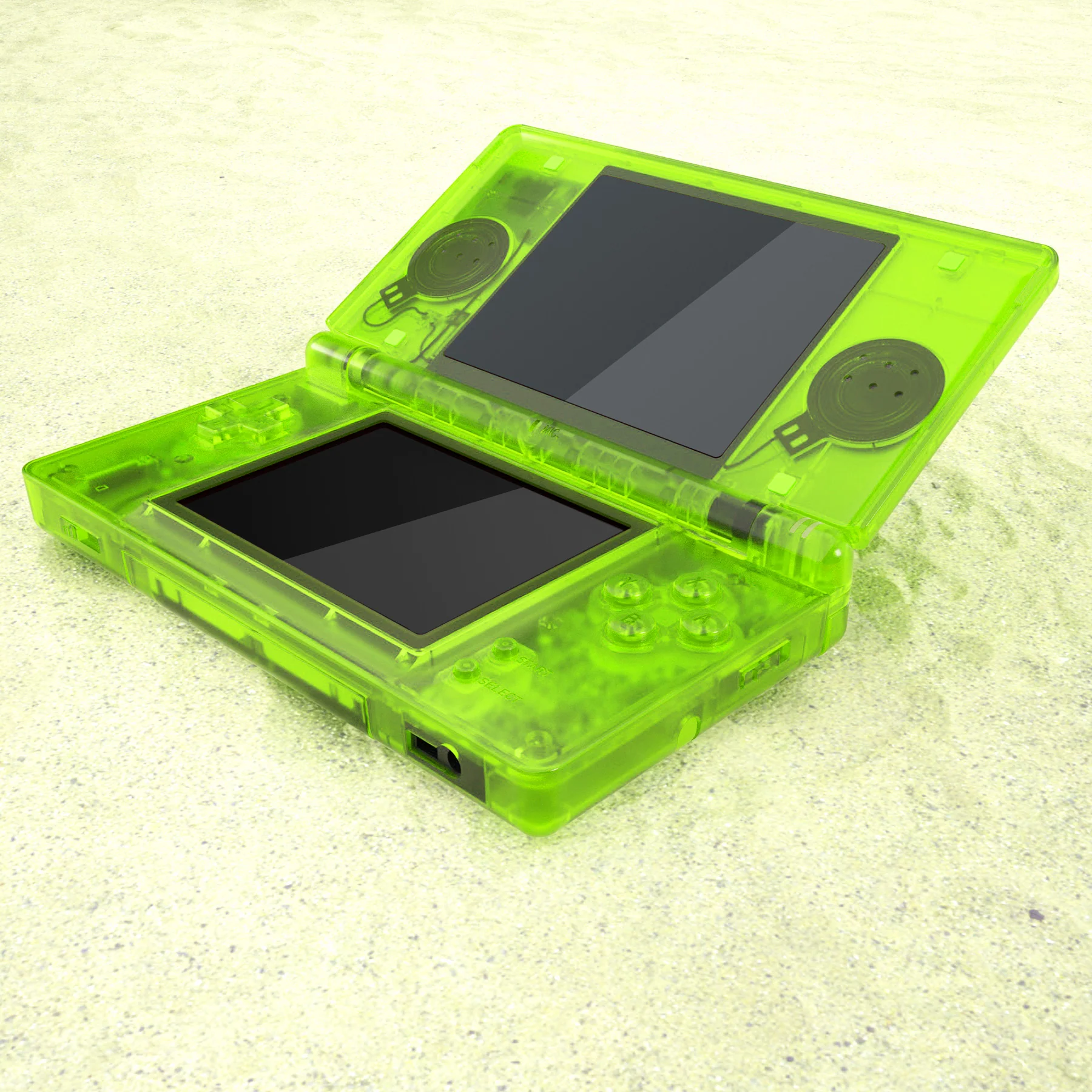 eXtremeRate Replacement Full Housing Shell & Buttons with Screen Lens for Nintendo DS Lite NDSL - Clear Lime Green - Image 7