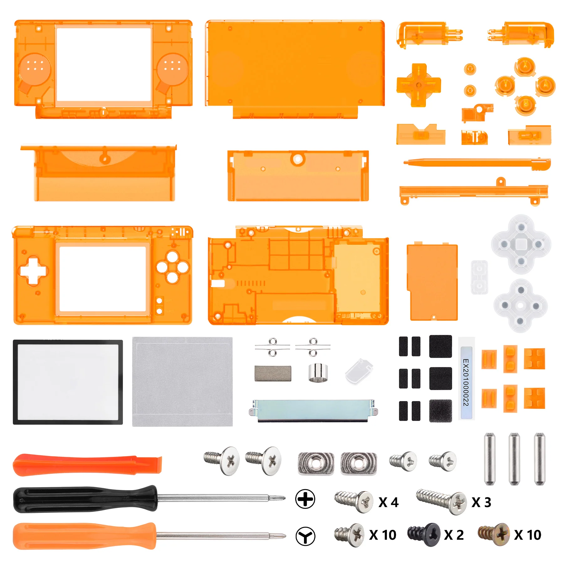 eXtremeRate Replacement Full Housing Shell & Buttons with Screen Lens for Nintendo DS Lite NDSL - Clear Orange - Image 5