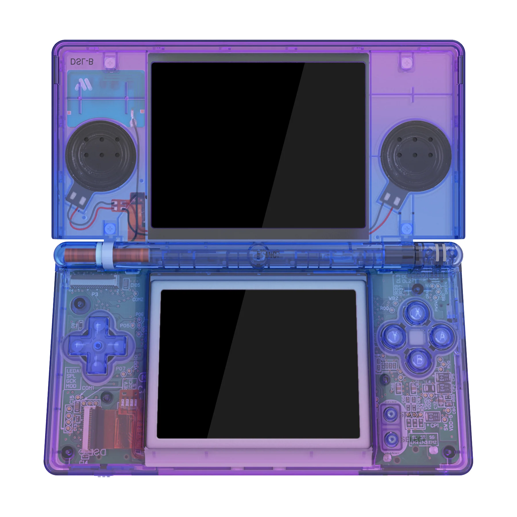 eXtremeRate Replacement Full Housing Shell & Buttons with Screen Lens for Nintendo DS Lite NDSL - Gradient Translucent Bluebell - Image 3