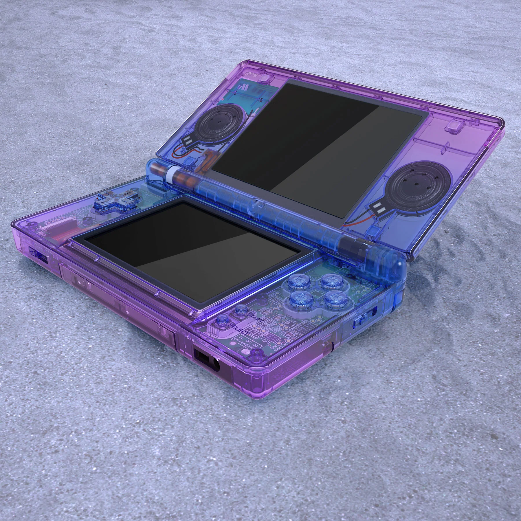 eXtremeRate Replacement Full Housing Shell & Buttons with Screen Lens for Nintendo DS Lite NDSL - Gradient Translucent Bluebell - Image 7