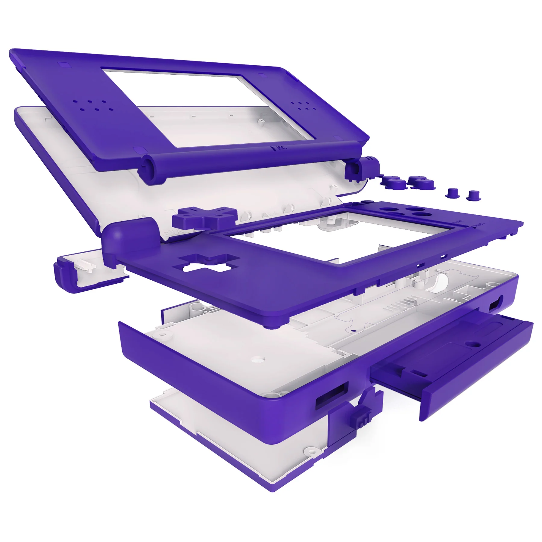 eXtremeRate Replacement Full Housing Shell & Buttons with Screen Lens for Nintendo DS Lite NDSL - Purple - Image 4