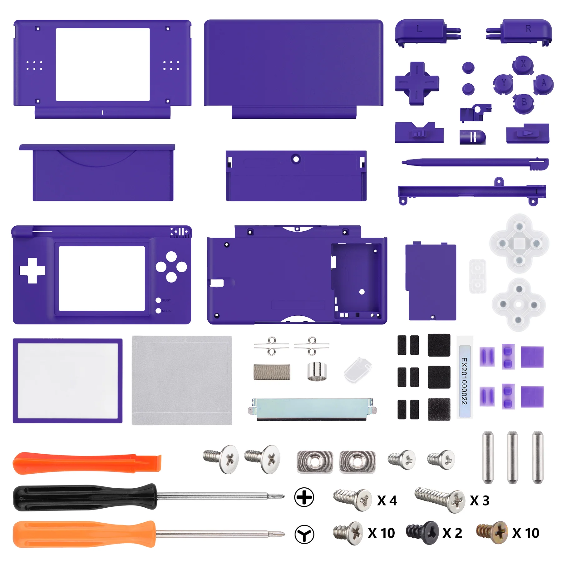 eXtremeRate Replacement Full Housing Shell & Buttons with Screen Lens for Nintendo DS Lite NDSL - Purple - Image 5