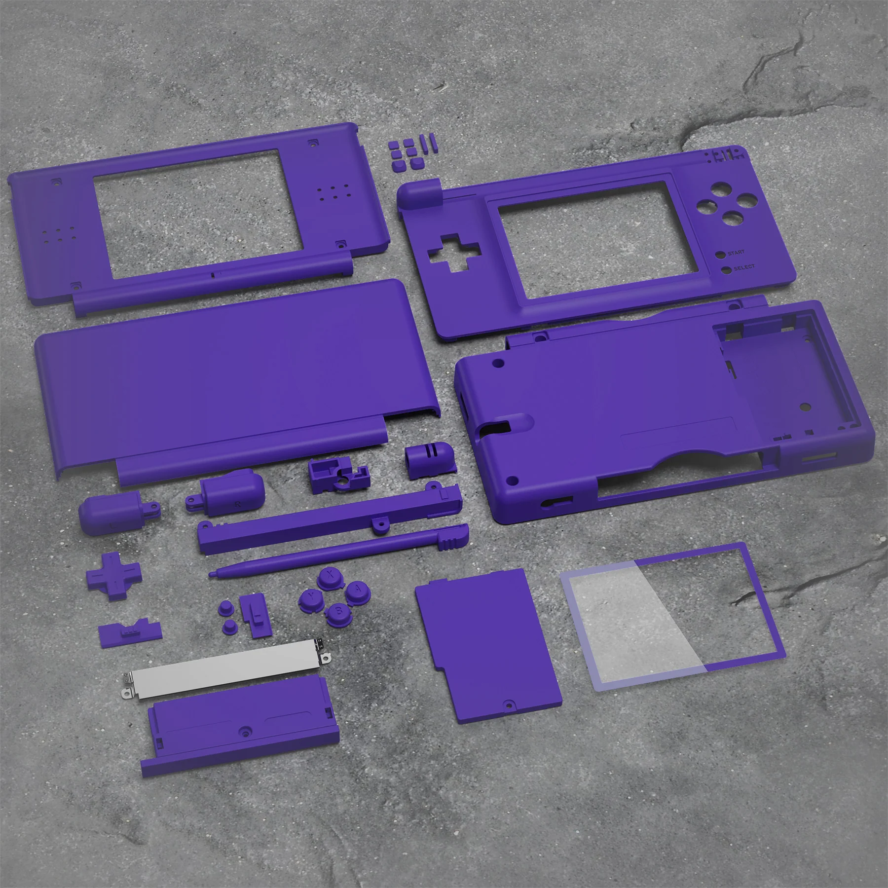 eXtremeRate Replacement Full Housing Shell & Buttons with Screen Lens for Nintendo DS Lite NDSL - Purple - Image 6