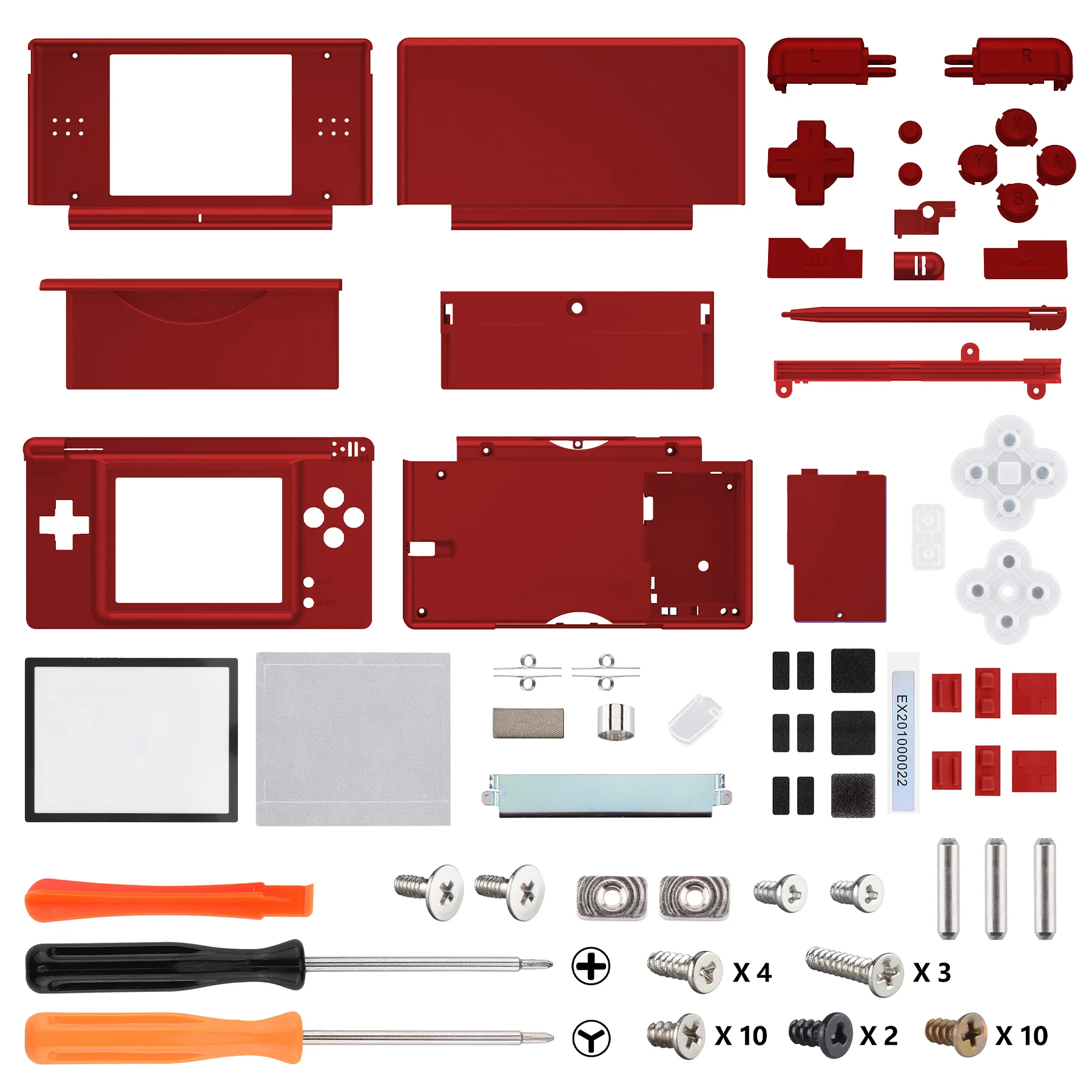 eXtremeRate Replacement Full Housing Shell & Buttons with Screen Lens for Nintendo DS Lite NDSL - Scarlet Red - Image 5