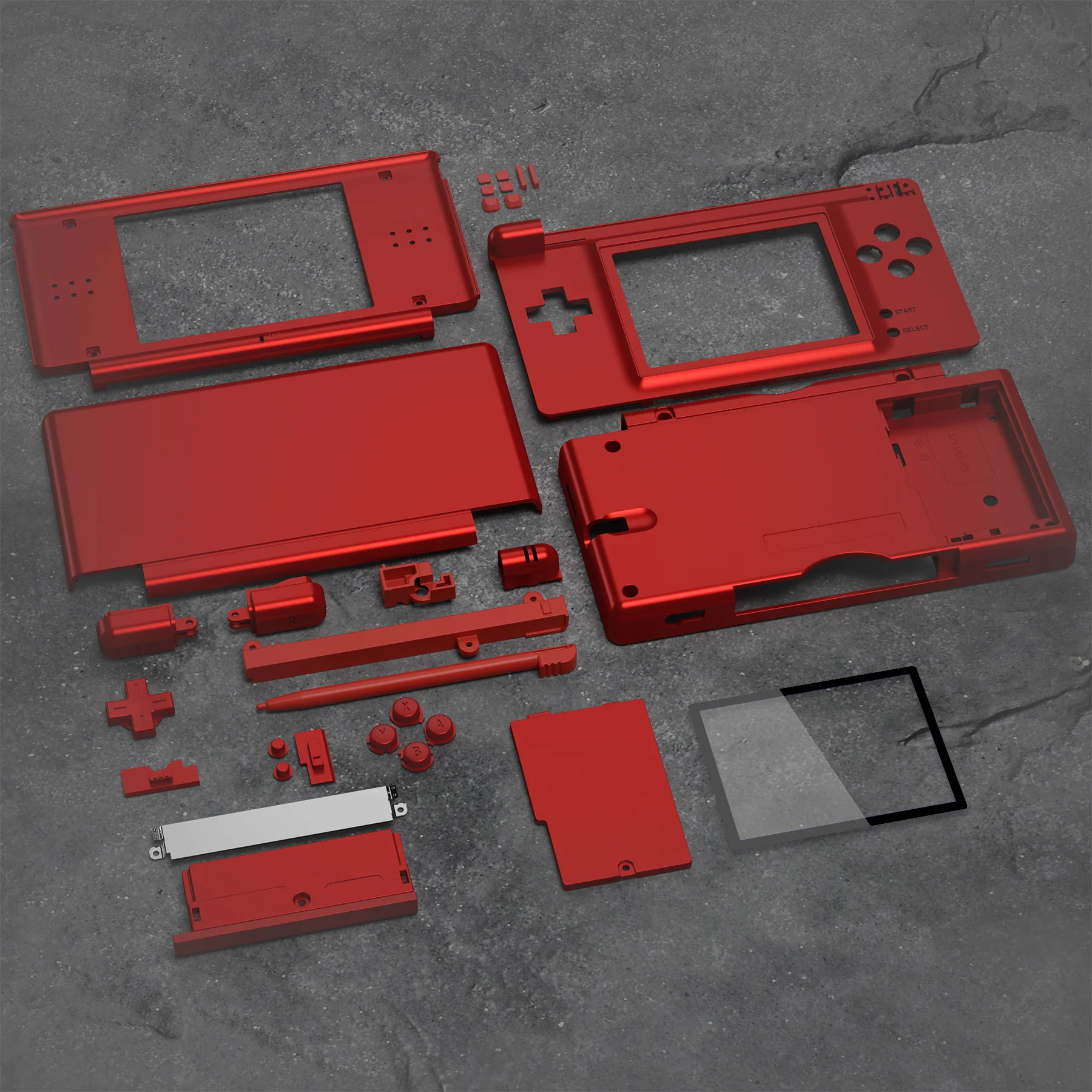 eXtremeRate Replacement Full Housing Shell & Buttons with Screen Lens for Nintendo DS Lite NDSL - Scarlet Red - Image 6