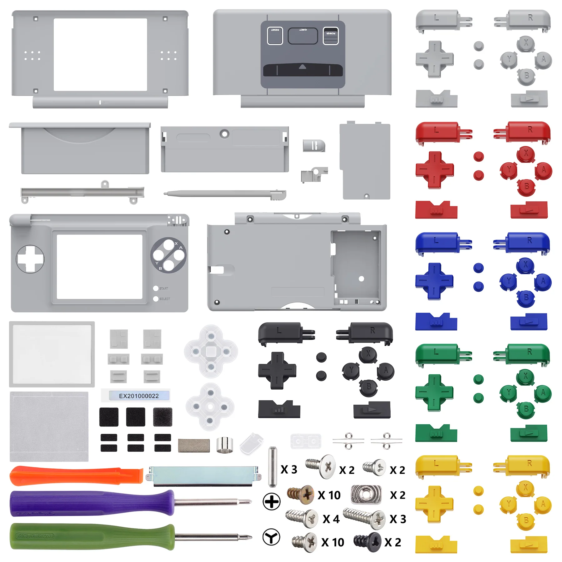 eXtremeRate Replacement Full Housing Shell & Buttons with Screen Lens for Nintendo DS Lite NDSL - SFC SNES Classic EU Style - Image 5