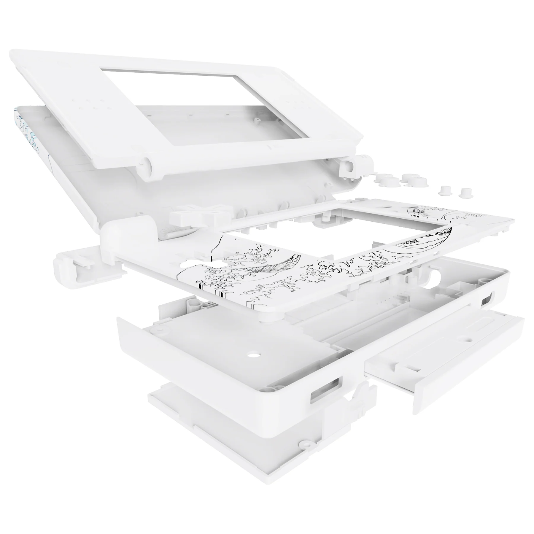 eXtremeRate Replacement Full Housing Shell & Buttons with Screen Lens for Nintendo DS Lite NDSL - The Great Wave - Image 4