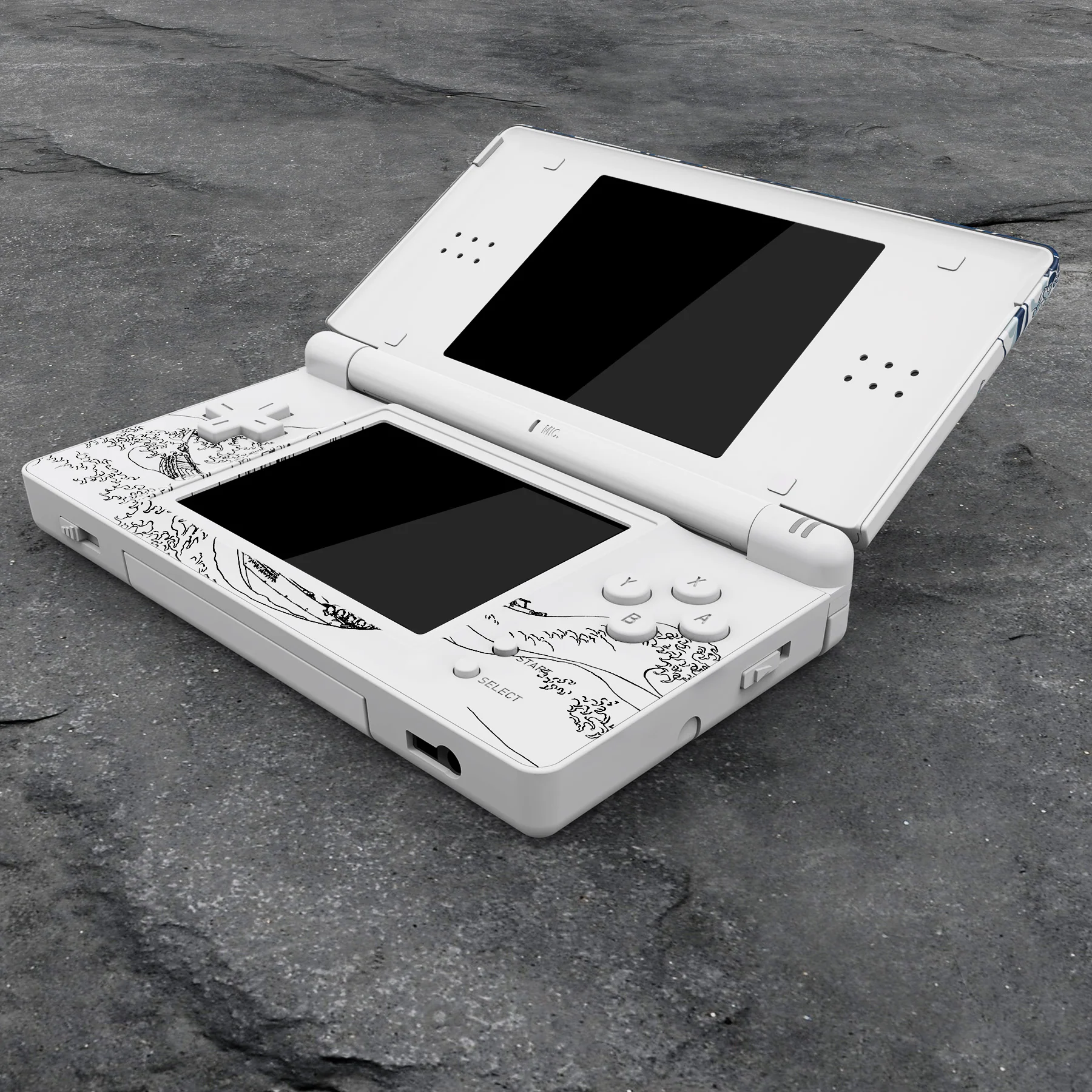 eXtremeRate Replacement Full Housing Shell & Buttons with Screen Lens for Nintendo DS Lite NDSL - The Great Wave - Image 7