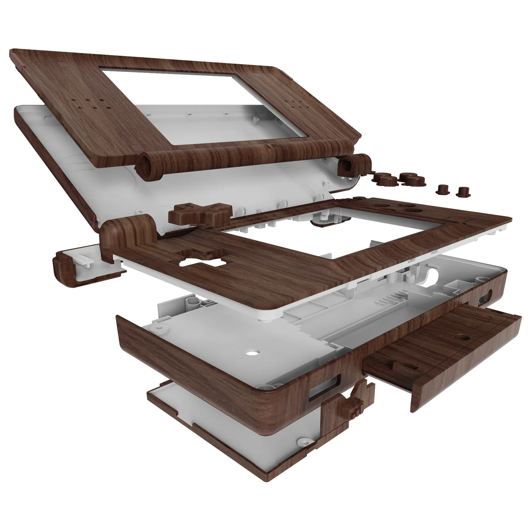 eXtremeRate Replacement Full Housing Shell & Buttons with Screen Lens for Nintendo DS Lite NDSL - Wood Grain - Image 4