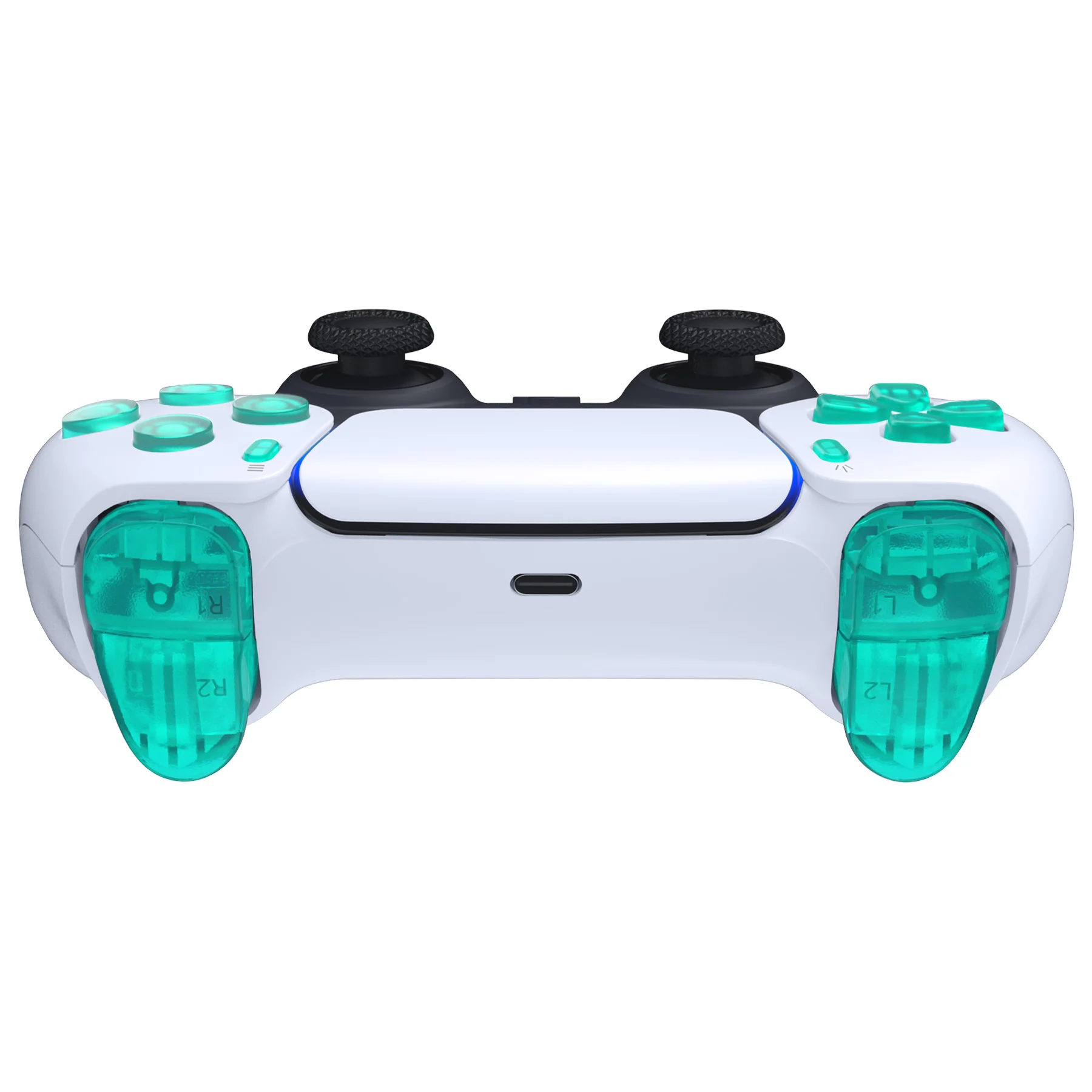 eXtremeRate Replacement Full Set Buttons Compatible with PS5 Controller BDM-010/020 - Emerald Green - Image 6