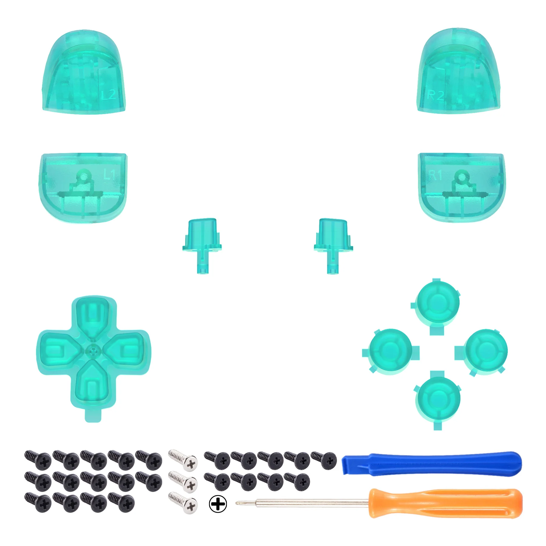 eXtremeRate Replacement Full Set Buttons Compatible with PS5 Controller BDM-010/020 - Emerald Green - Image 7