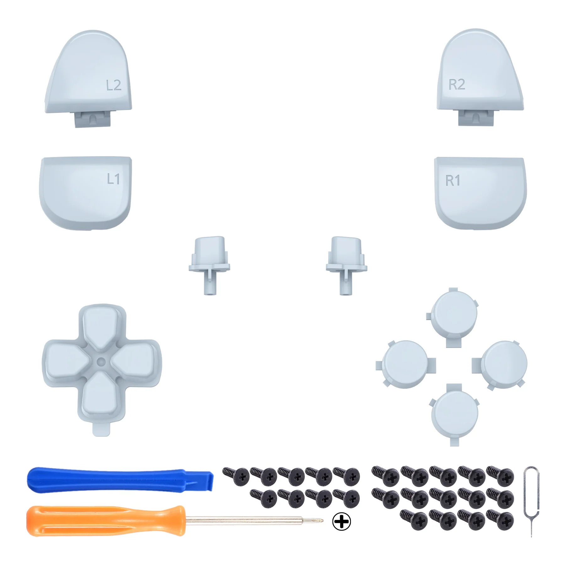 eXtremeRate Replacement Full Set Buttons Compatible with PS5 Controller BDM-030/040/050/060 - Celadon Green - Image 2