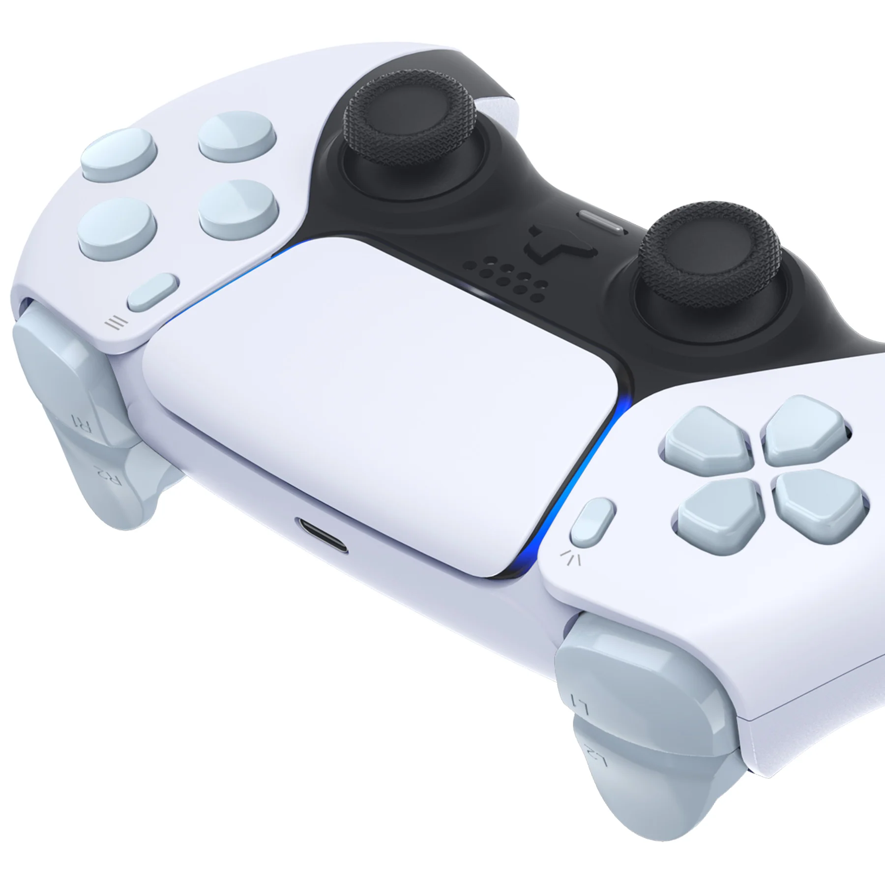 eXtremeRate Replacement Full Set Buttons Compatible with PS5 Controller BDM-030/040/050/060 - Celadon Green - Image 7