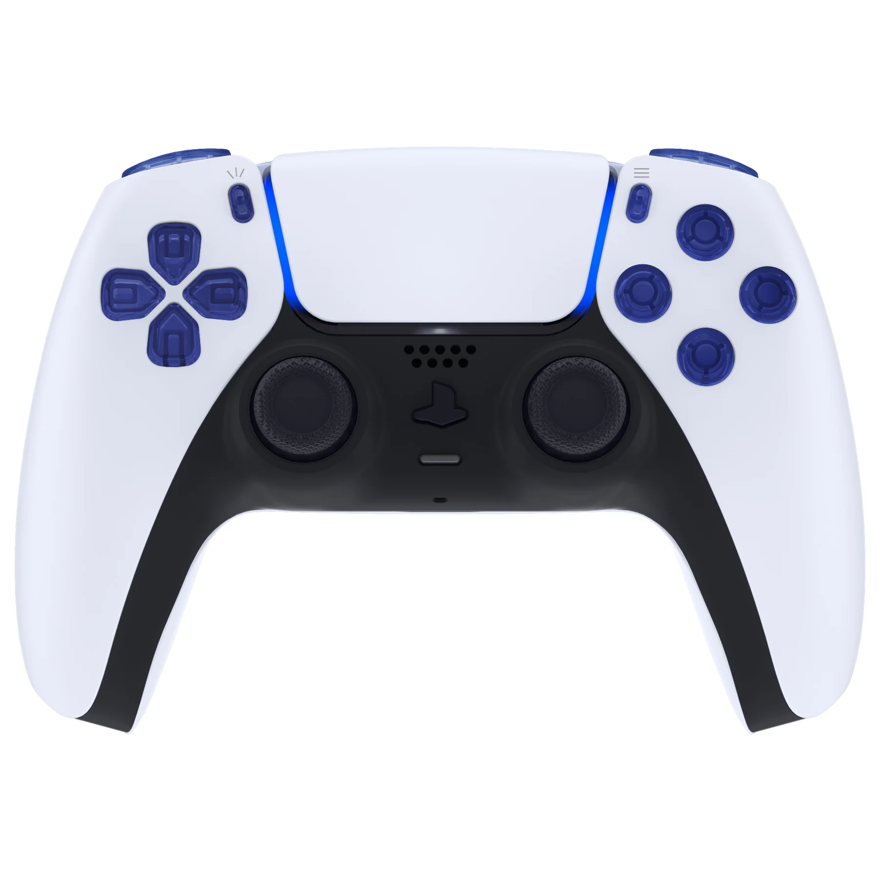 eXtremeRate Replacement Full Set Buttons Compatible with PS5 Controller BDM-030/040/050/060 - Crystal Clear Light Blue - Image 4
