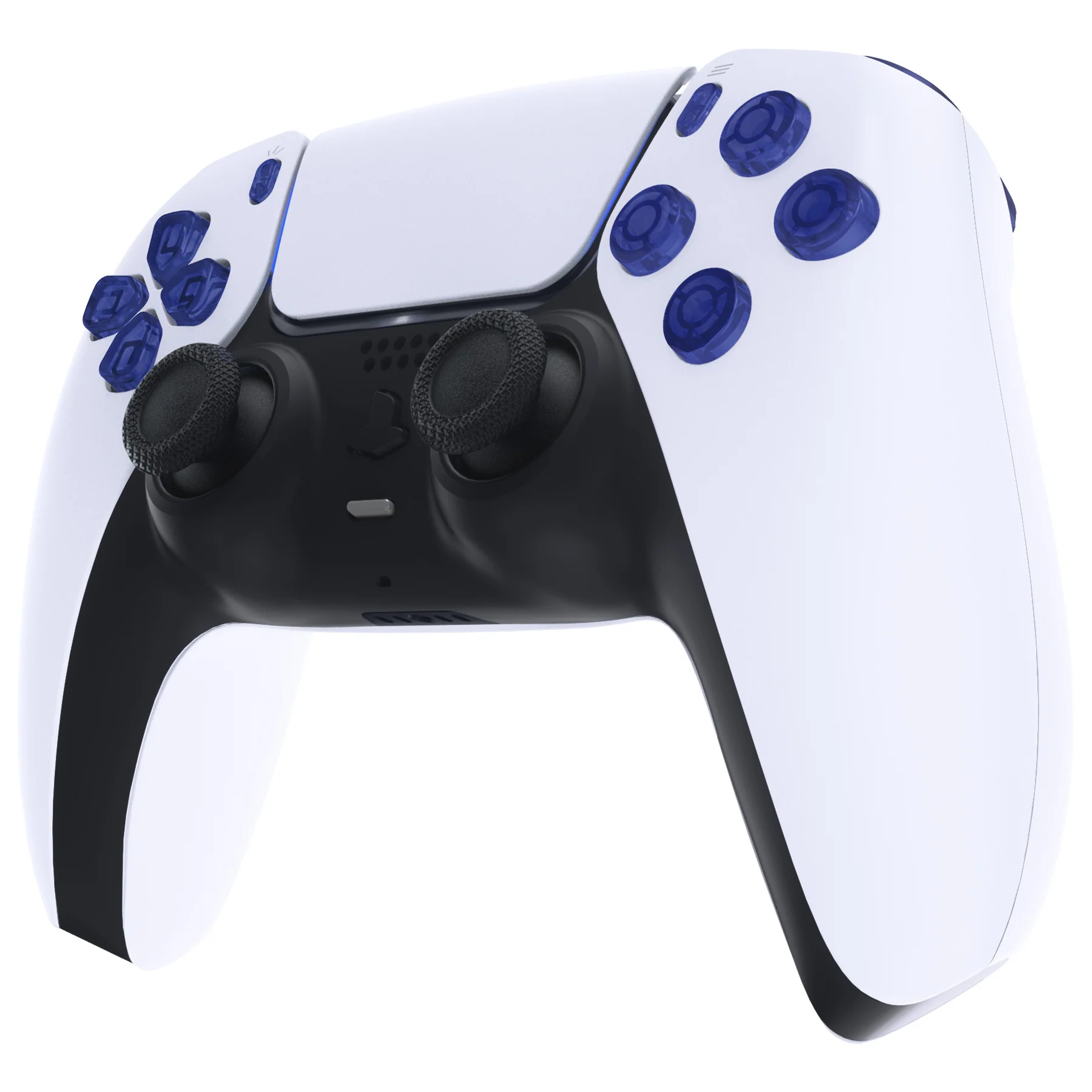 eXtremeRate Replacement Full Set Buttons Compatible with PS5 Controller BDM-030/040/050/060 - Crystal Clear Light Blue - Image 5