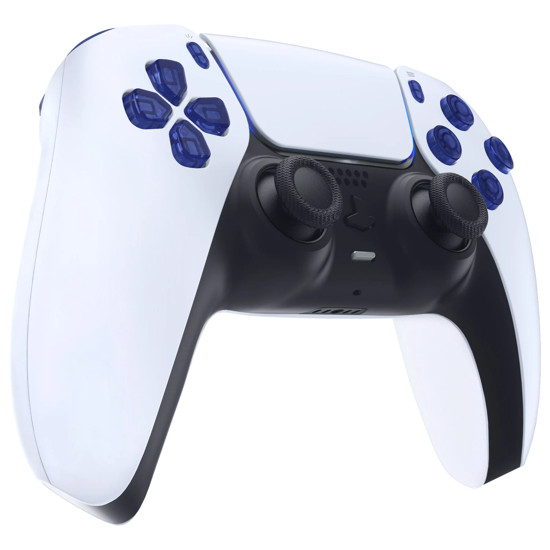 eXtremeRate Replacement Full Set Buttons Compatible with PS5 Controller BDM-030/040/050/060 - Crystal Clear Light Blue - Image 6
