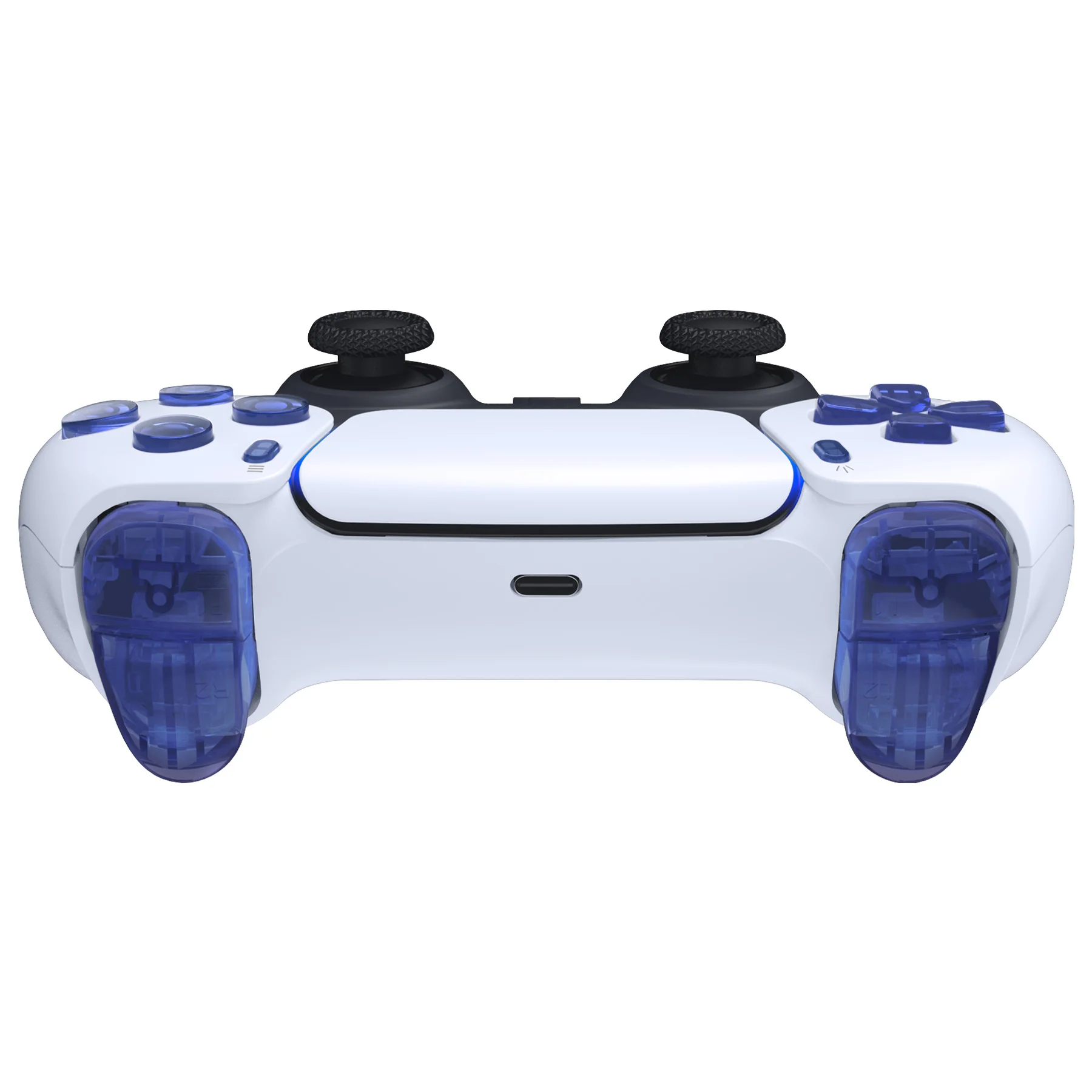 eXtremeRate Replacement Full Set Buttons Compatible with PS5 Controller BDM-030/040/050/060 - Crystal Clear Light Blue - Image 8