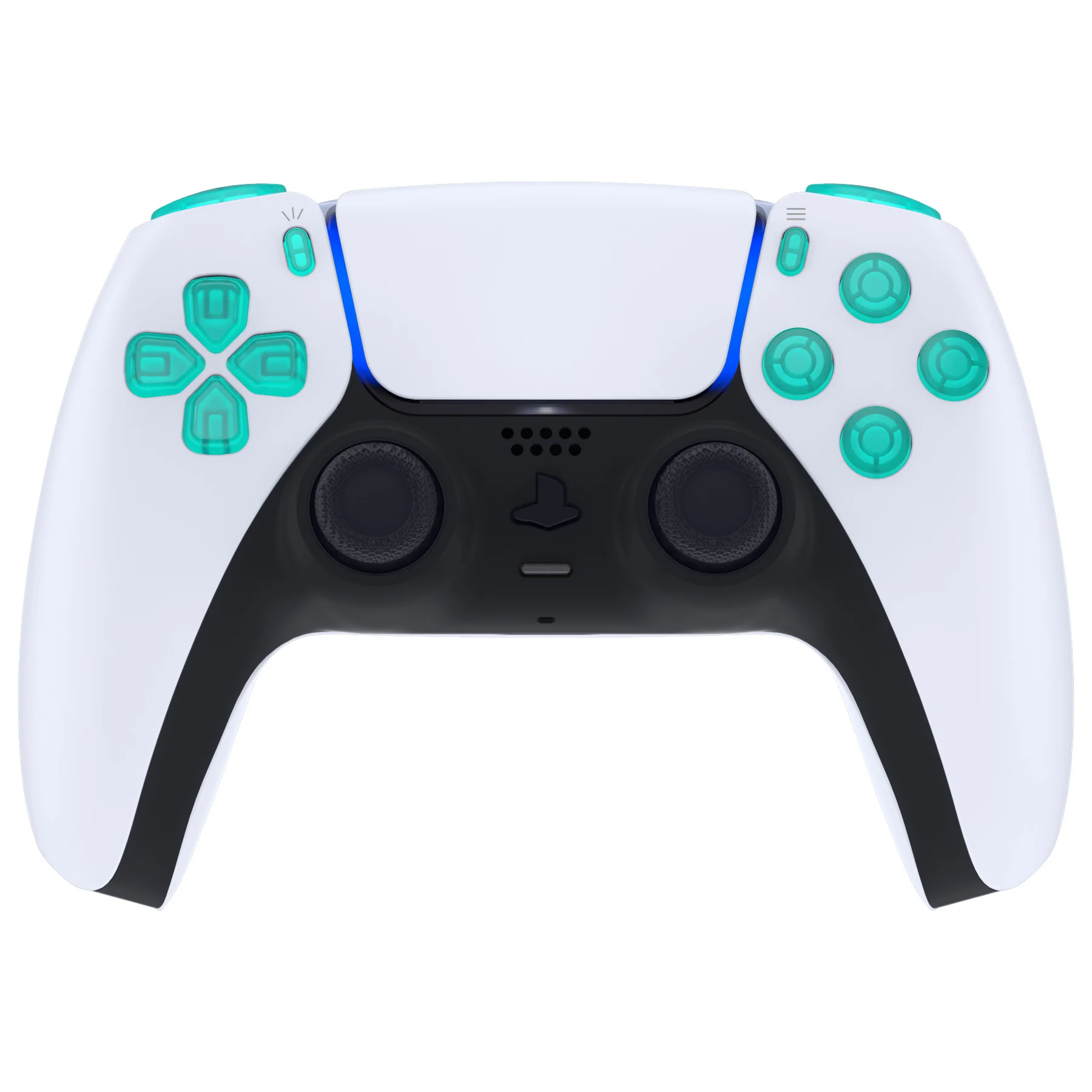 eXtremeRate Replacement Full Set Buttons Compatible with PS5 Controller BDM-030/040/050/060 - Emerald Green - Image 4