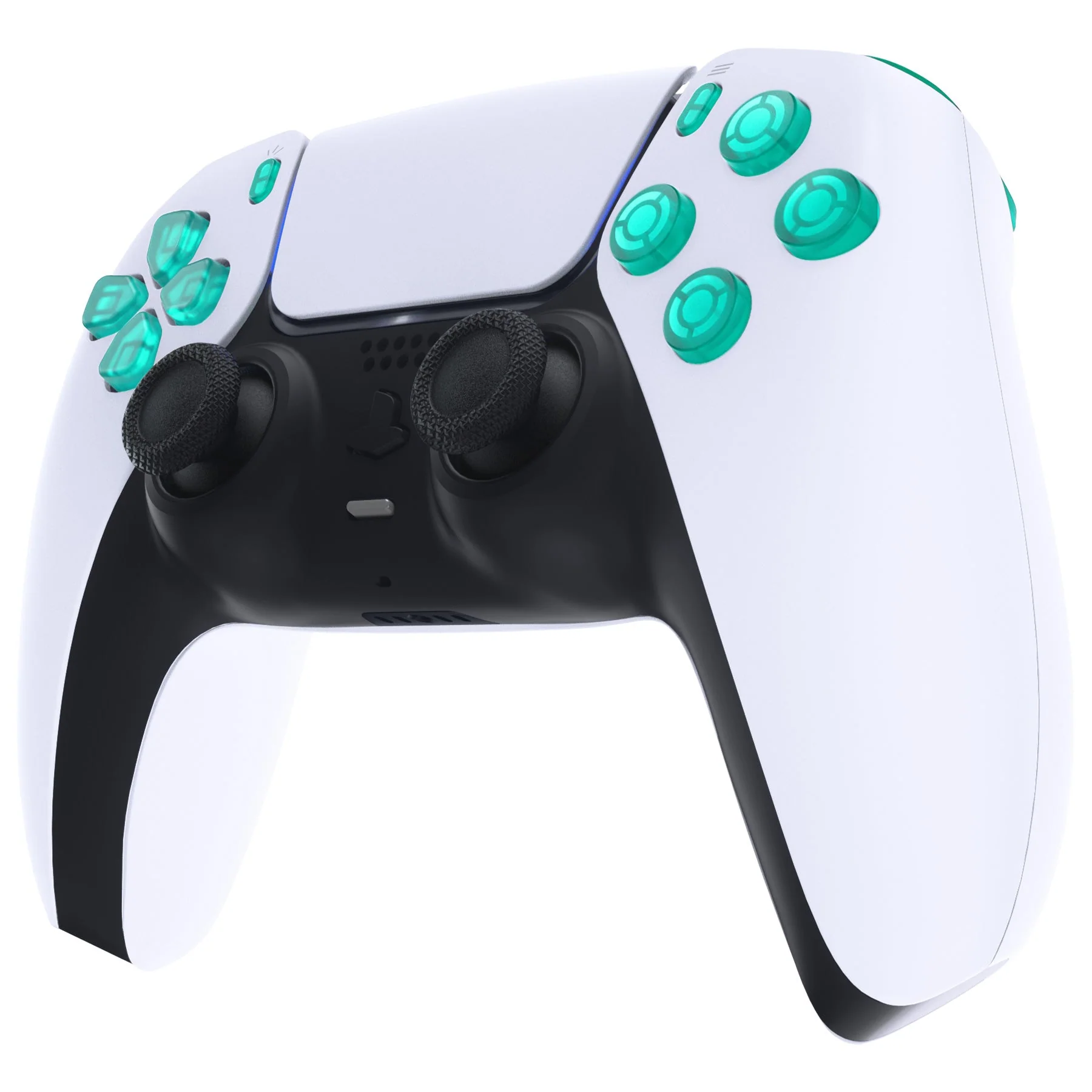 eXtremeRate Replacement Full Set Buttons Compatible with PS5 Controller BDM-030/040/050/060 - Emerald Green - Image 5