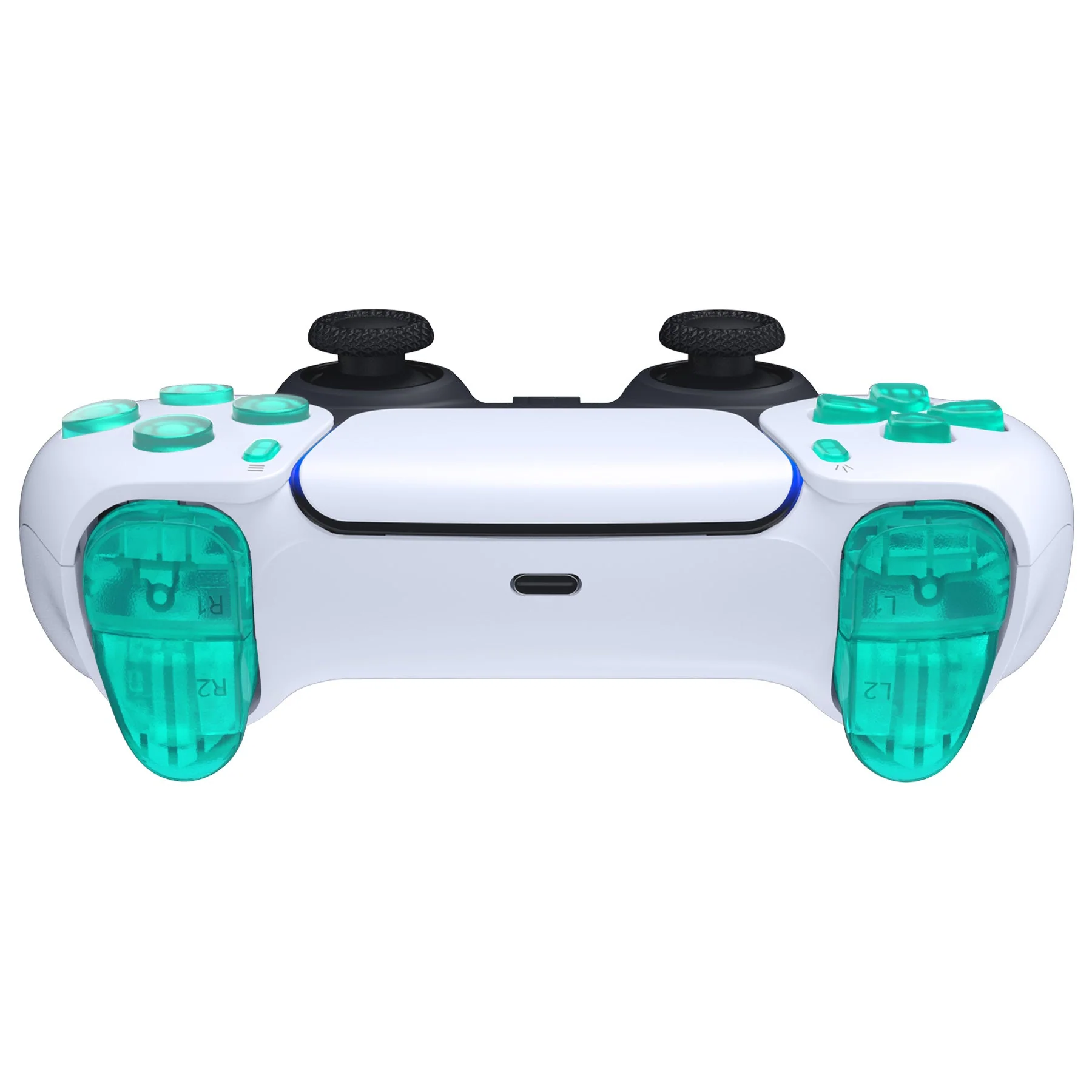 eXtremeRate Replacement Full Set Buttons Compatible with PS5 Controller BDM-030/040/050/060 - Emerald Green - Image 8