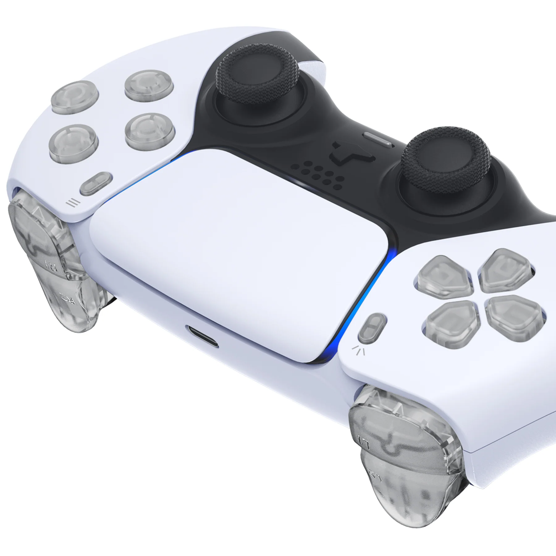 eXtremeRate Replacement Full Set Buttons Compatible with PS5 Controller BDM-030/040/050/060 - Glow in Dark - Green - Image 9