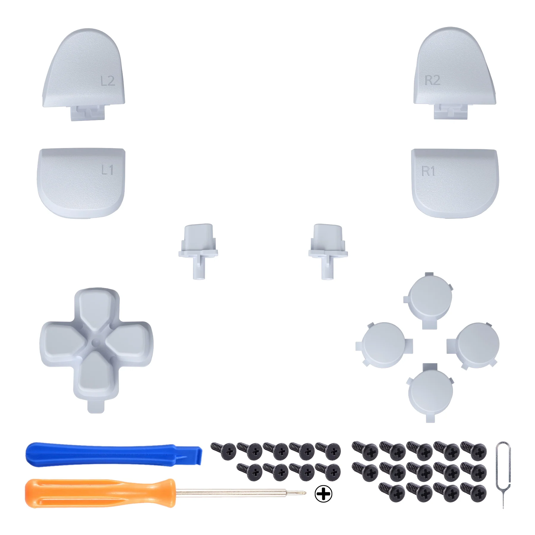 eXtremeRate Replacement Full Set Buttons Compatible with PS5 Controller BDM-030/040/050/060 - Original White - Image 2