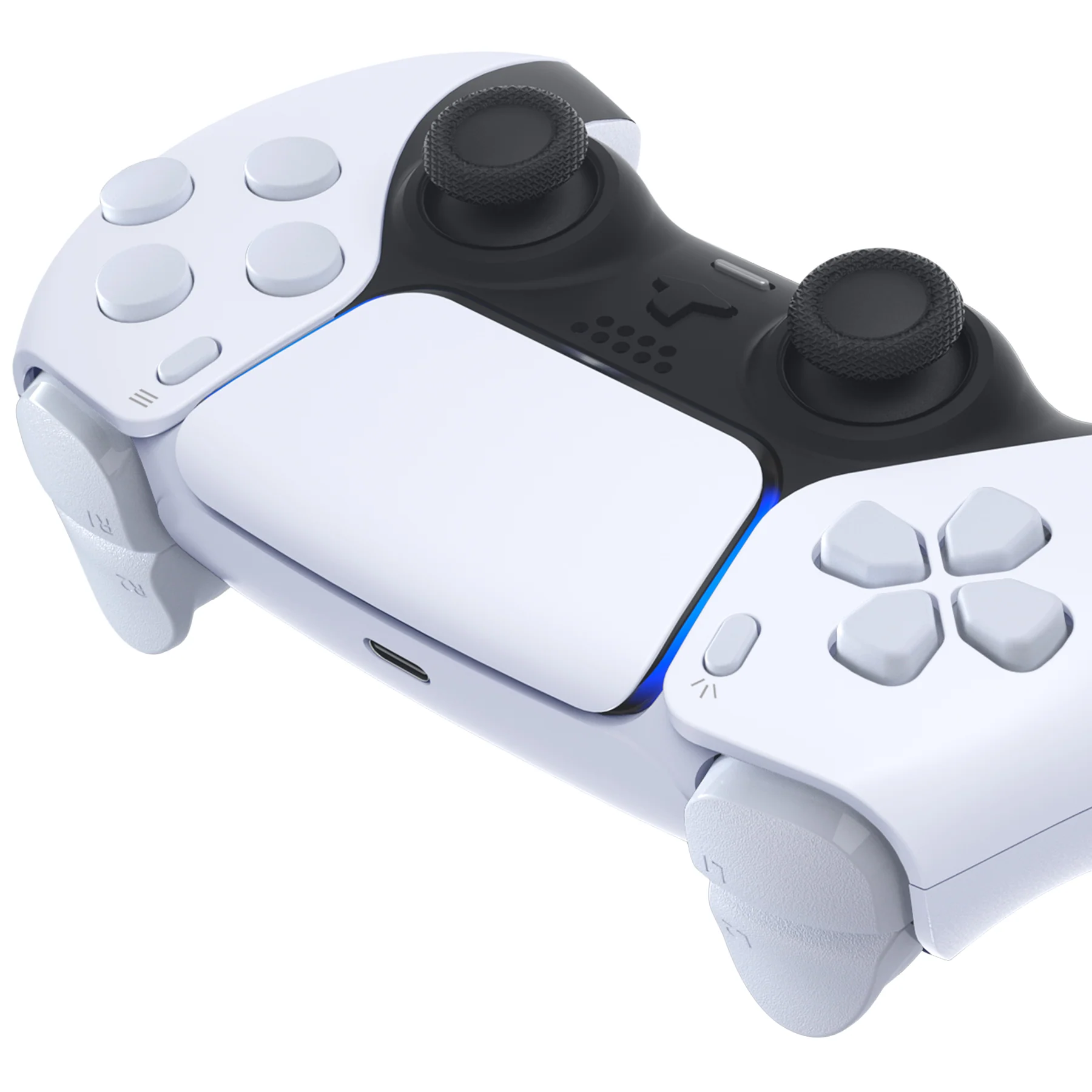 eXtremeRate Replacement Full Set Buttons Compatible with PS5 Controller BDM-030/040/050/060 - Original White - Image 7