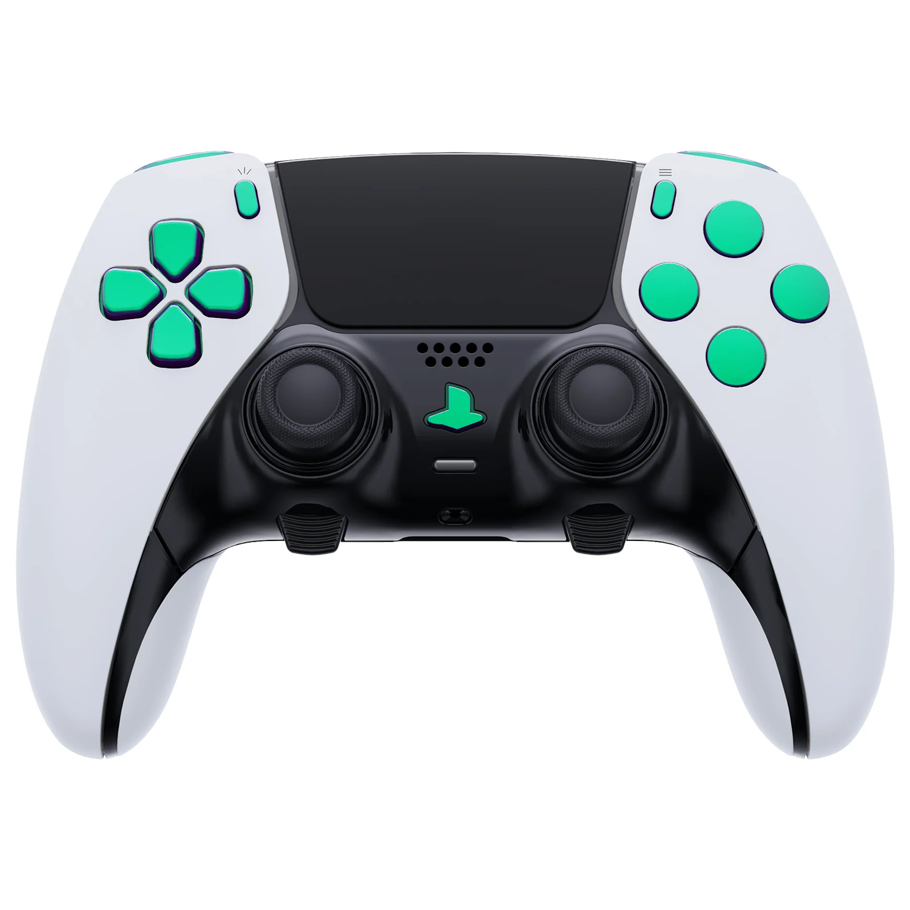 eXtremeRate Replacement Full Set Buttons Compatible with PS5 Edge Controller - Chameleon Green Purple - Image 3