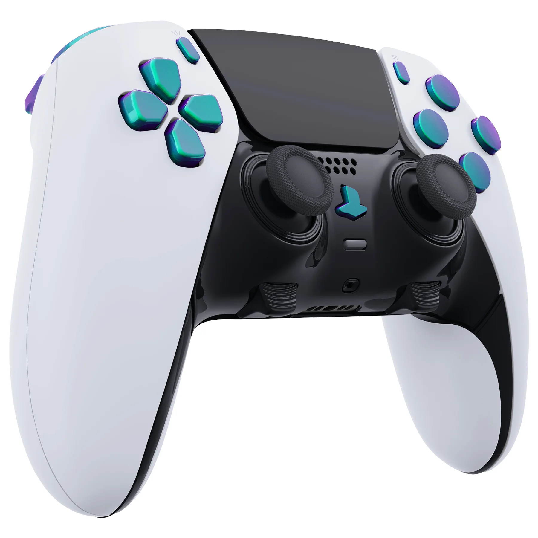 eXtremeRate Replacement Full Set Buttons Compatible with PS5 Edge Controller - Chameleon Green Purple - Image 5